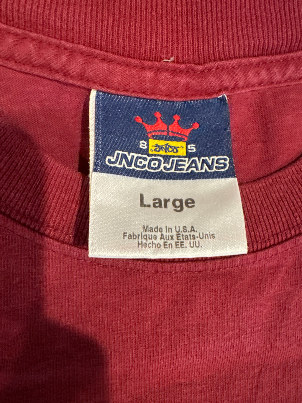 JNCO Crown Dragon Sword 90s Red T-Shirt Large