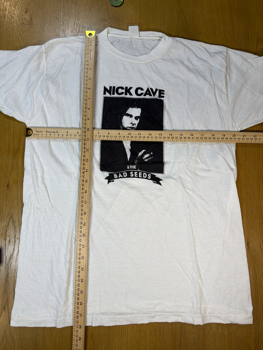 Nick Cave and the Bad Seeds 80s Vintage Goth Band White T-Shirt Large