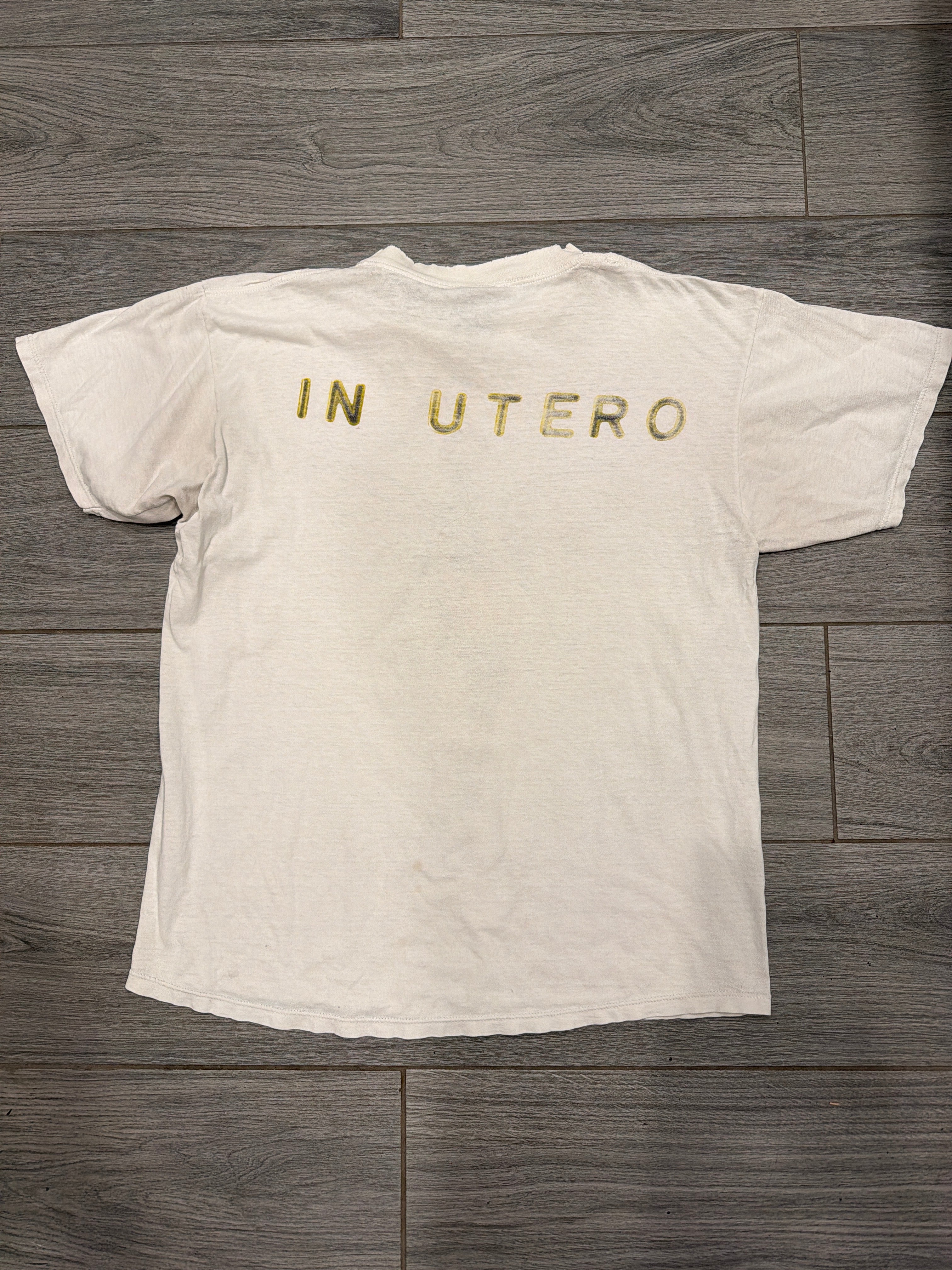 1994 Nirvana In Utero Giant Inyutero Double Sided White T-Shirt XL