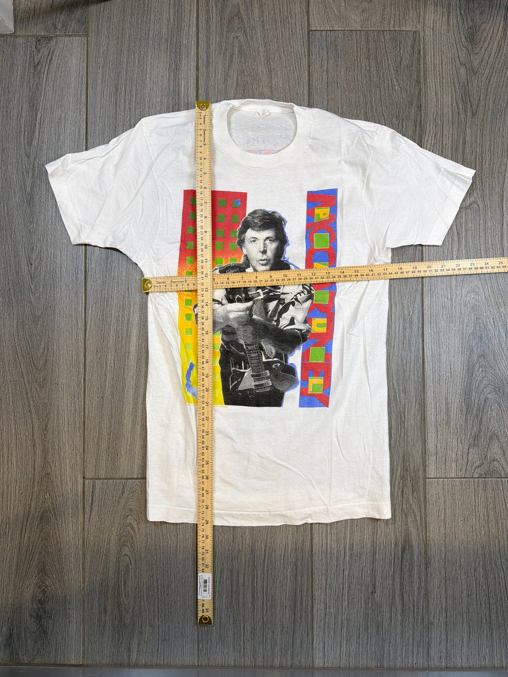 1990 Paul McCartney World Tour Band White FOTL T-Shirt Large