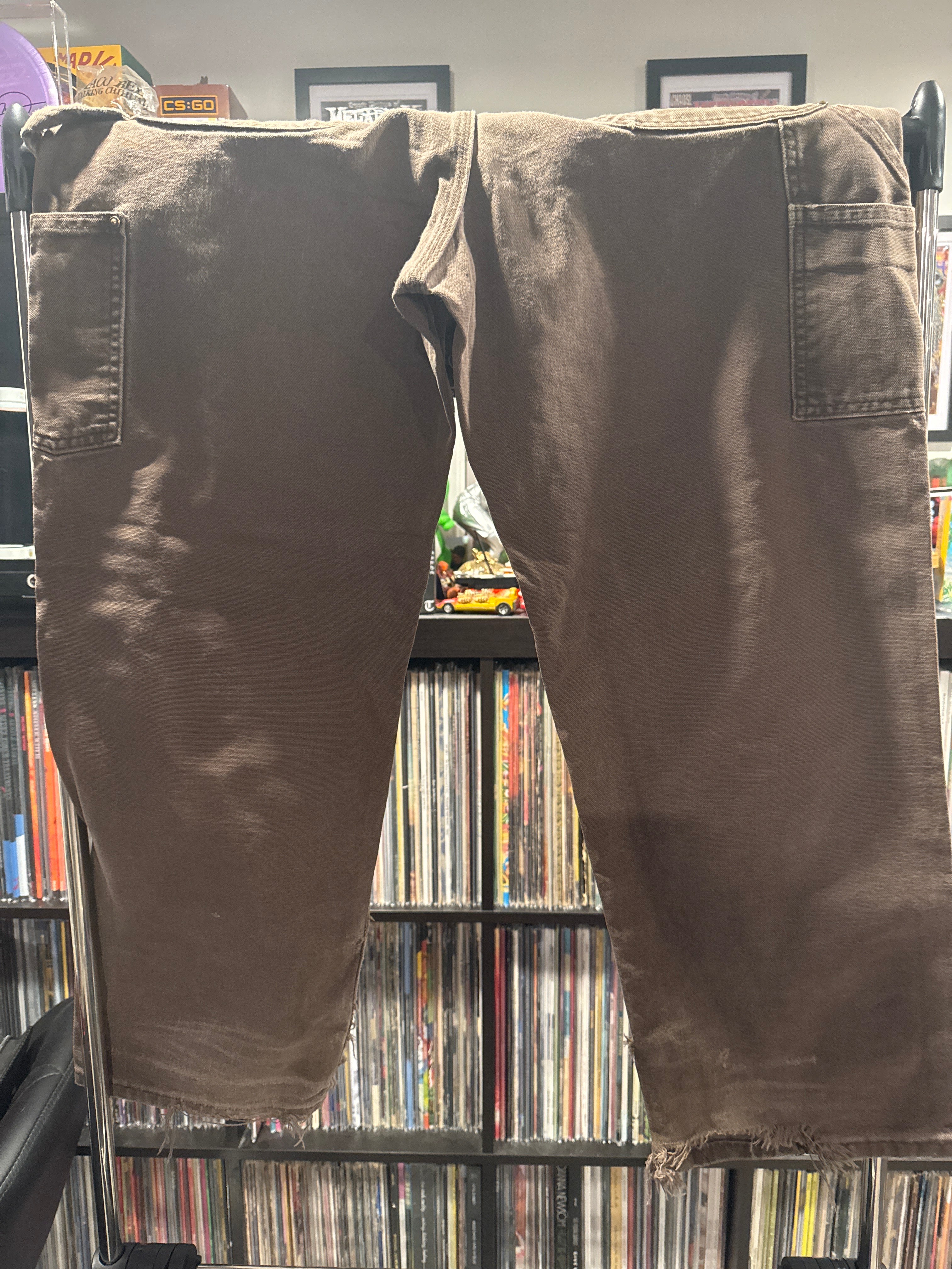 Vintage Carhartt Double Knee Front Pants 36 x 30 Brown Worn Broken In Distressed