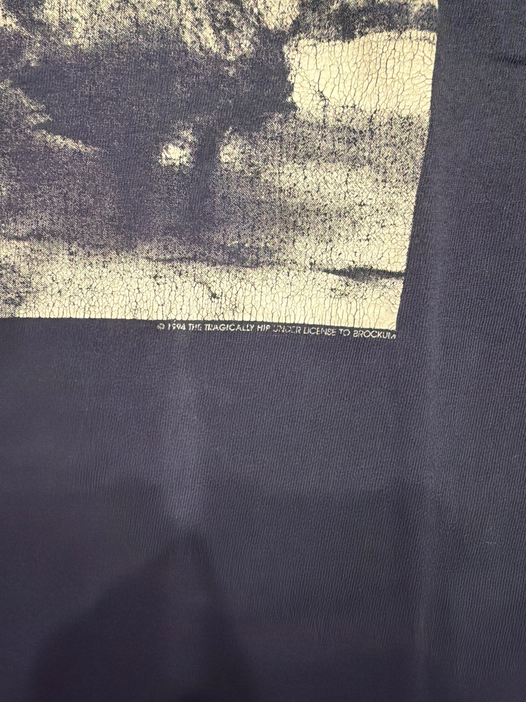 1994 The Tragically Hip Day For Night Album Blue T-Shirt Large Brockum