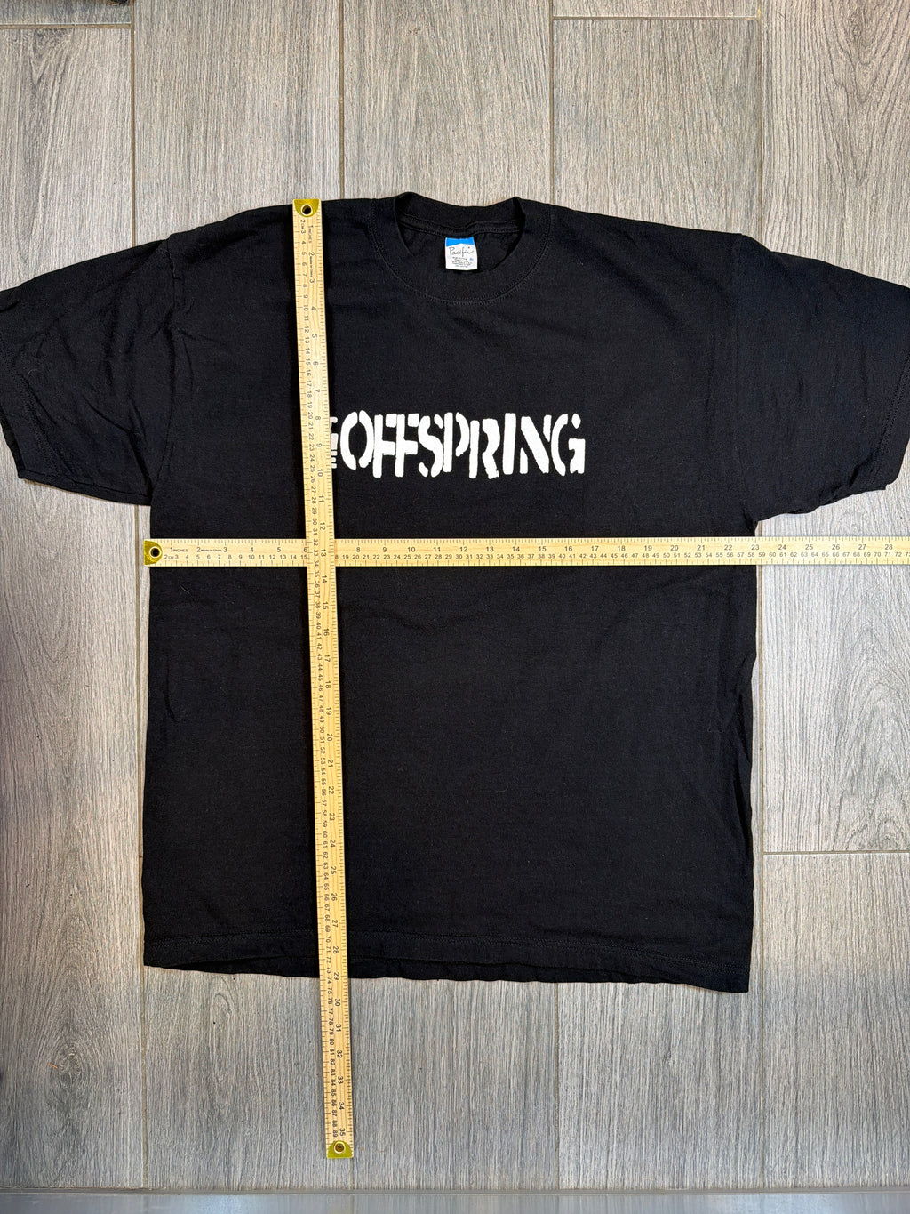 90s The Offspring Spellout Black Pacific Punk Band T-Shirt XL