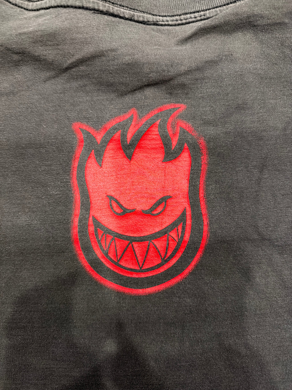 00s Spitfire Skateboard Skate Wheels T-Shirt Large Red Grey Black y2k