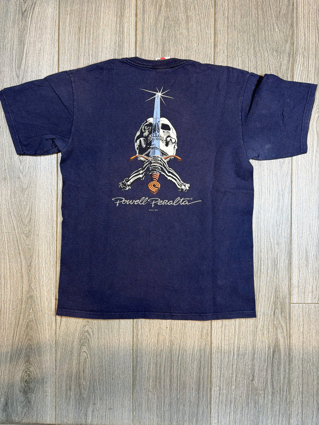 2009 Powell Peralta Skate Skull Sword T-Shirt Medium