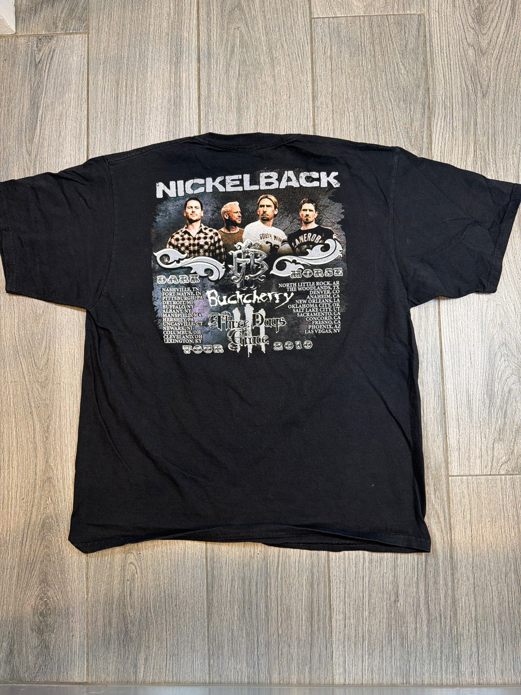 2010 Nickelback Dark Horse Tour Black T-Shirt Large
