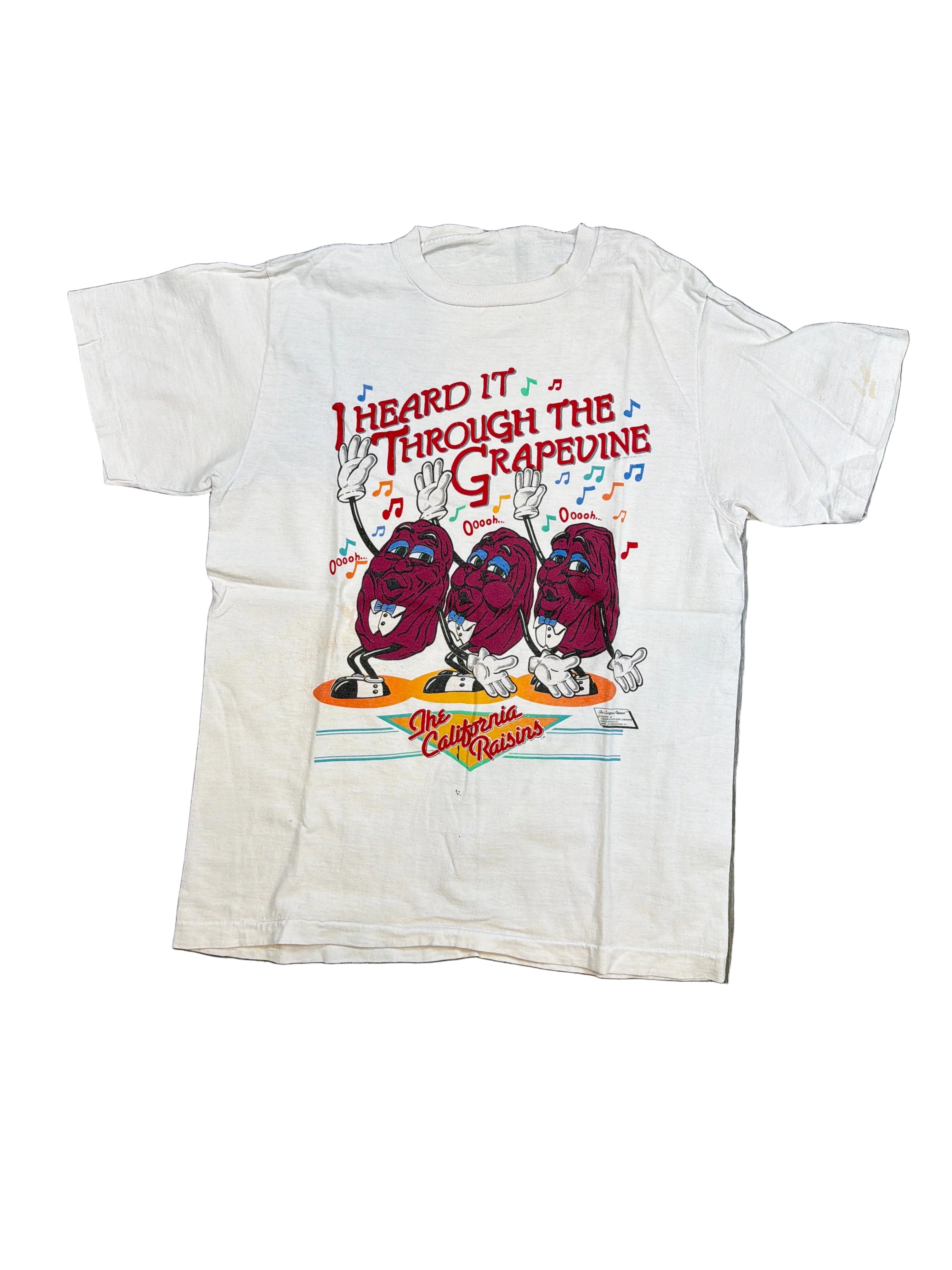 1987 California Raisins Grapevine Dancing Schwarz Änderungen T-Shirt Large
