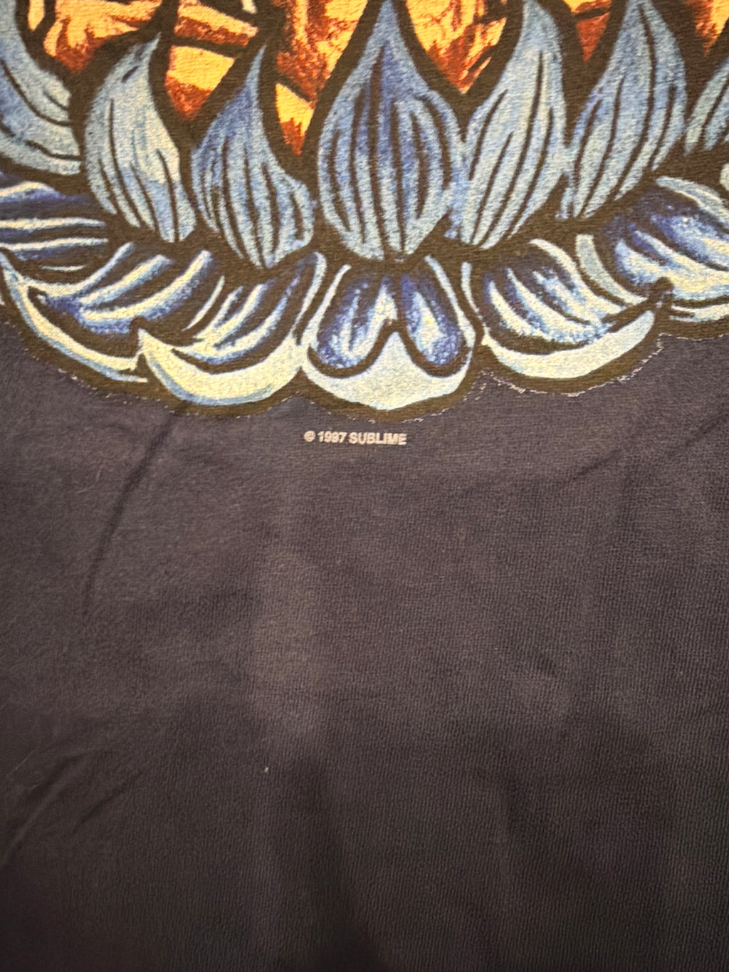 00s Sublime Band Lotus Navy Blue T-Shirt Medium