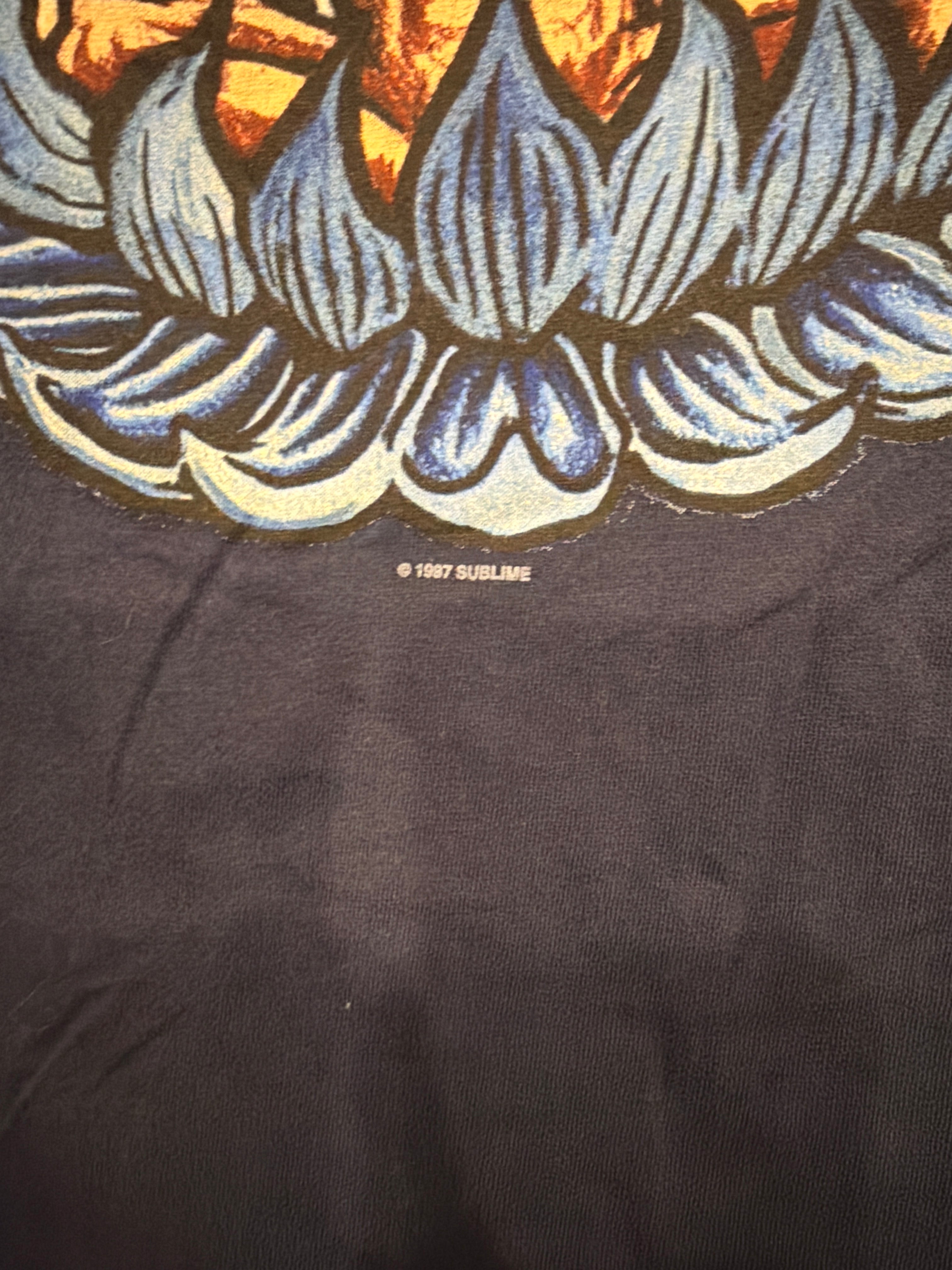 00s Sublime Band Lotus Navy Blue T-Shirt Medium