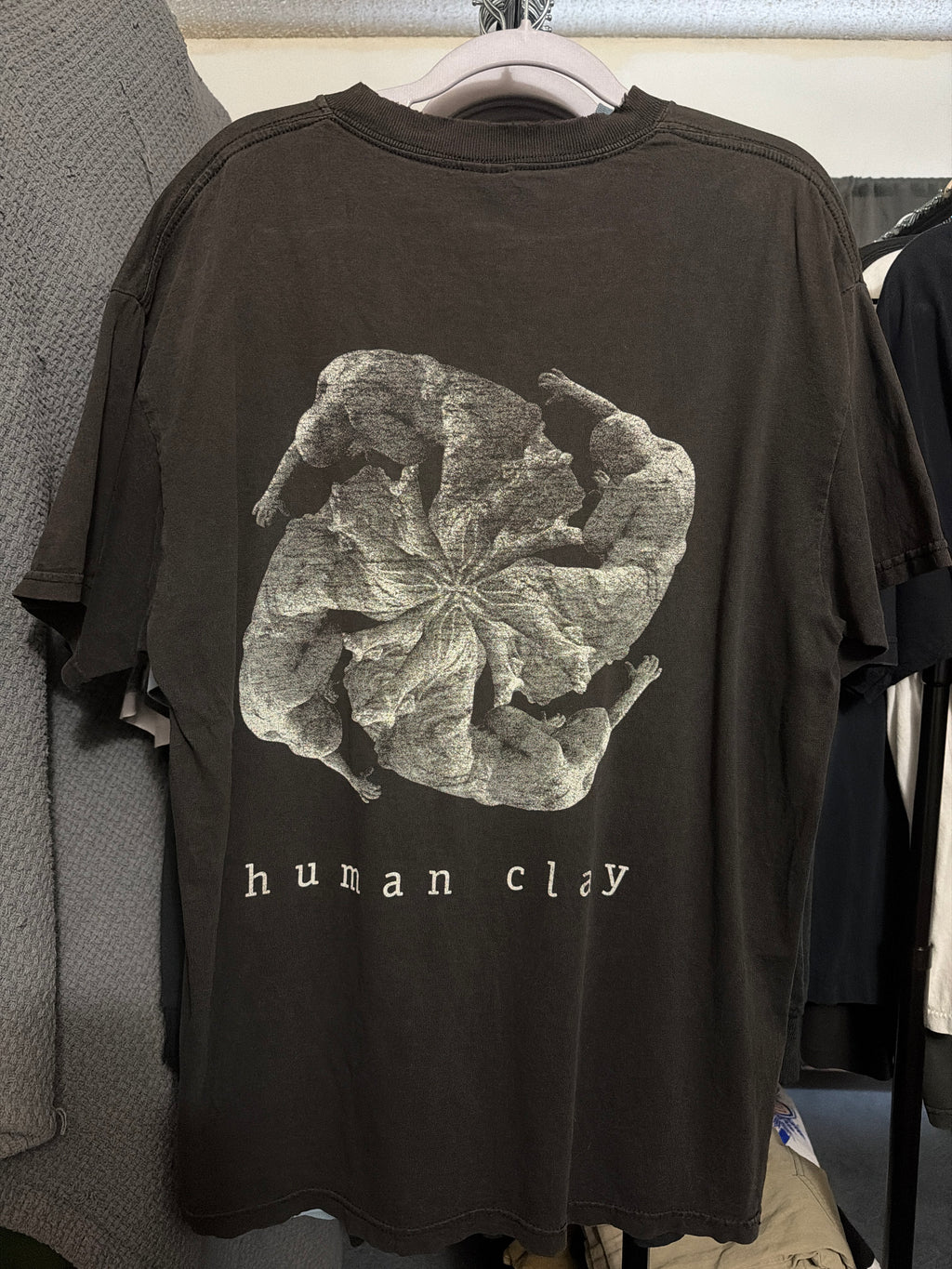 1999 Creed Human Clay Band T Shirt Large Black Delta Faded Band