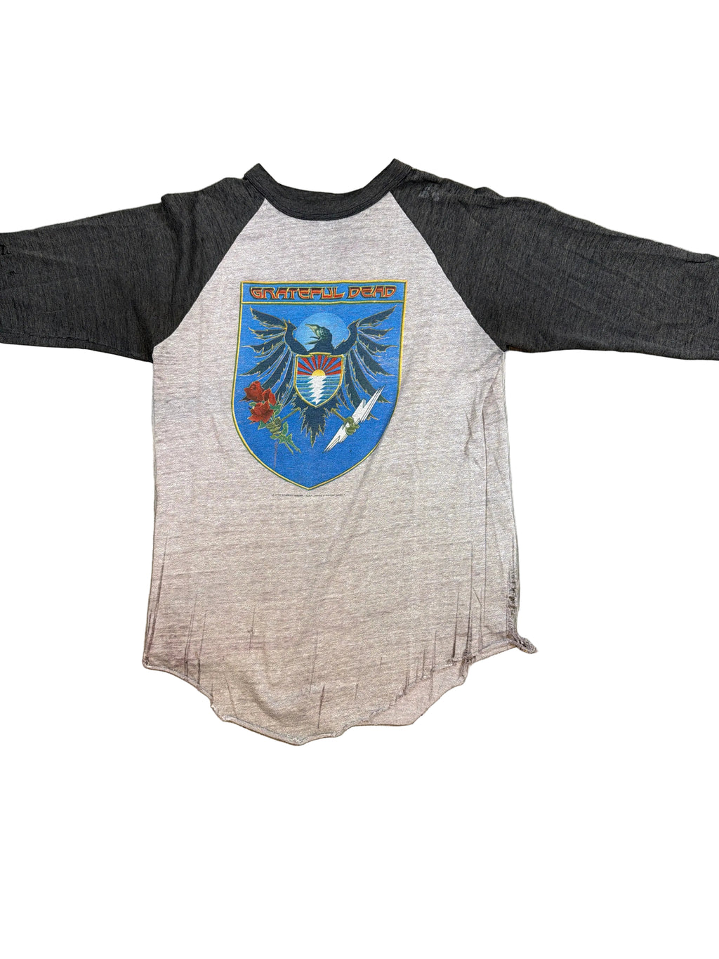 Grateful Dead Tour Raglan 1982 Distressed Black T-Shirt Medium