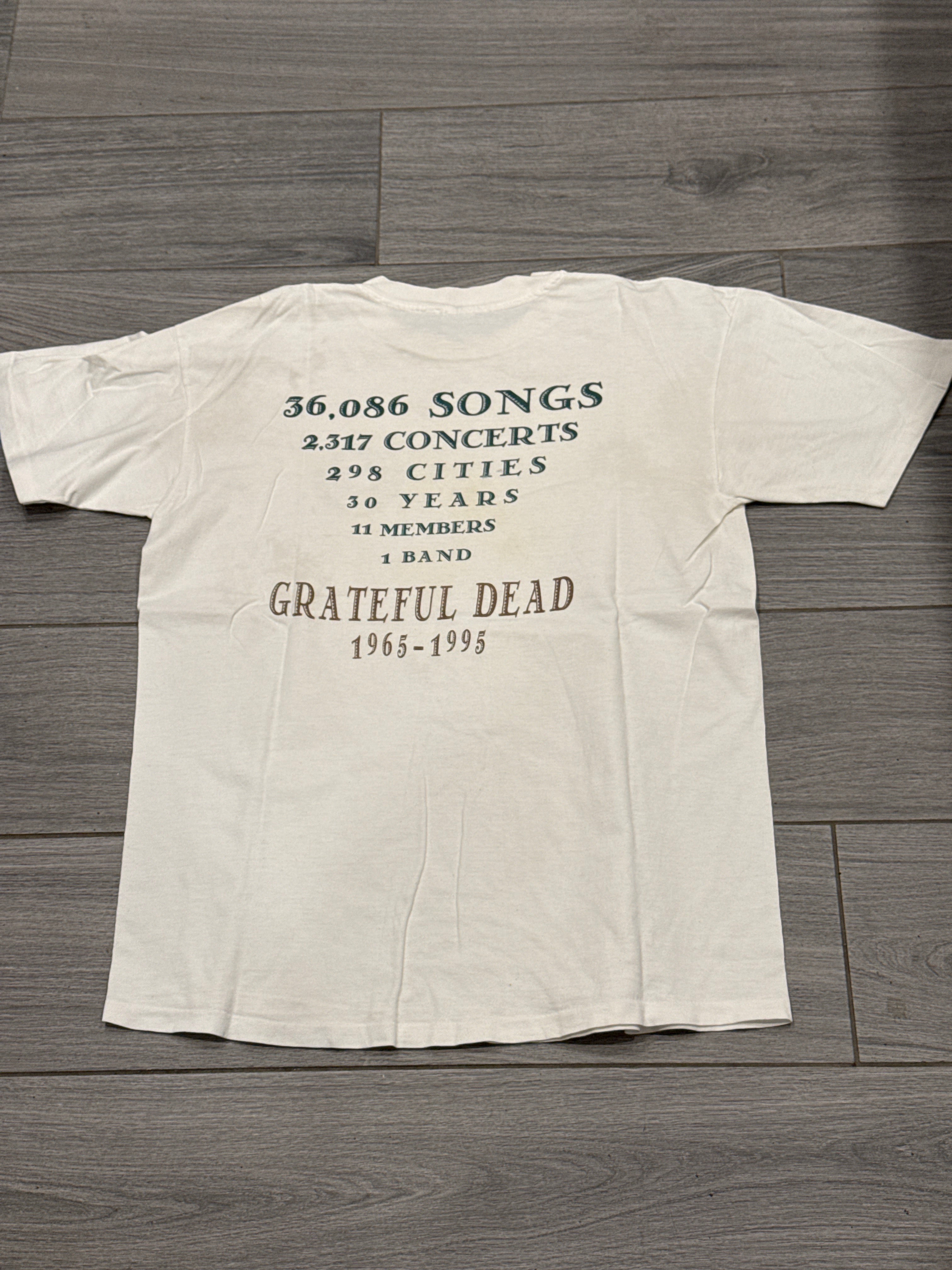 1995 Grateful Dead 30 Year Anniversary White Double Sided T-Shirt XL