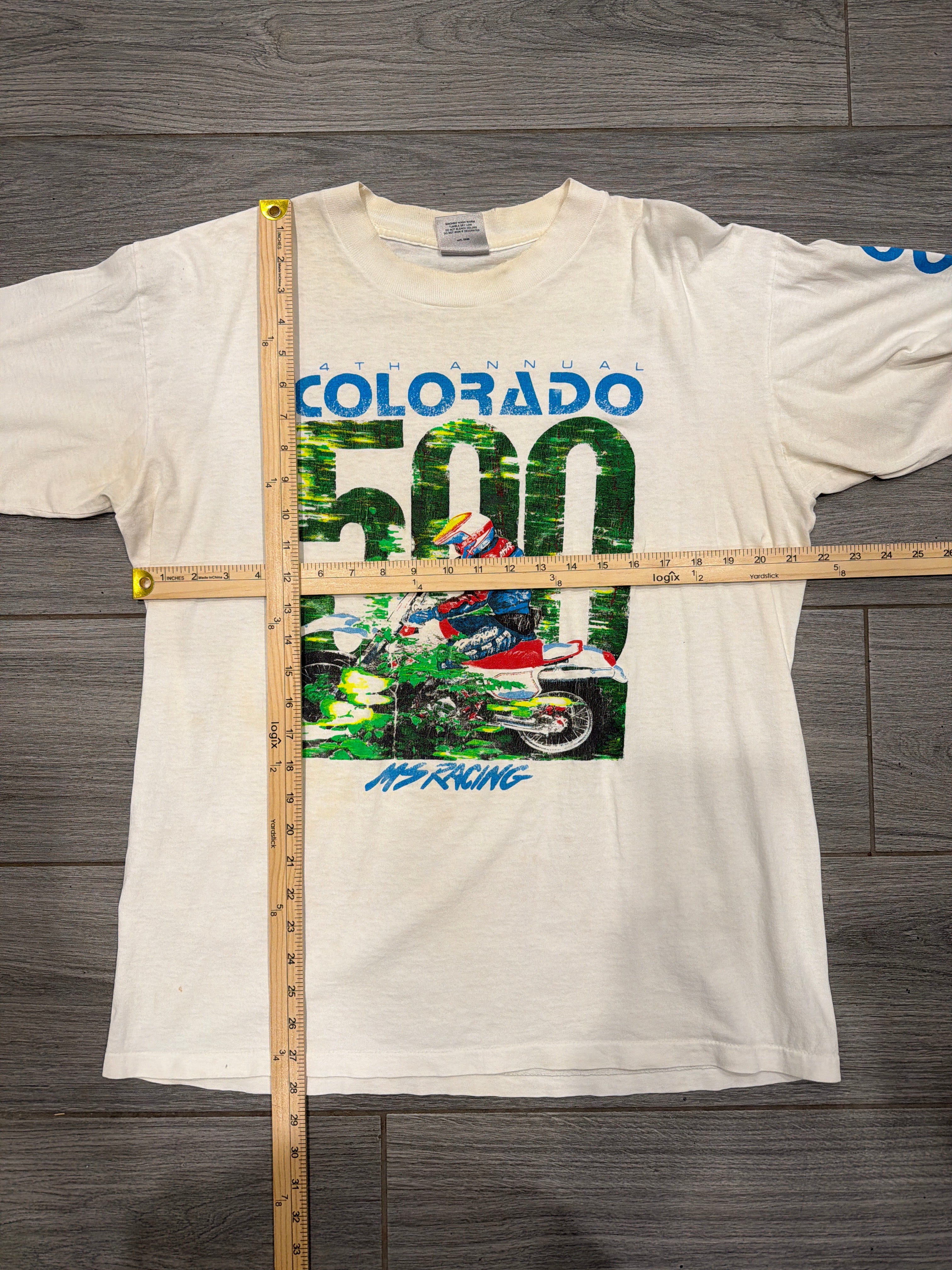 1989 14th Colorado 500 Motorcycle Dirt Bike Long Sleeve White T-Shirt XL