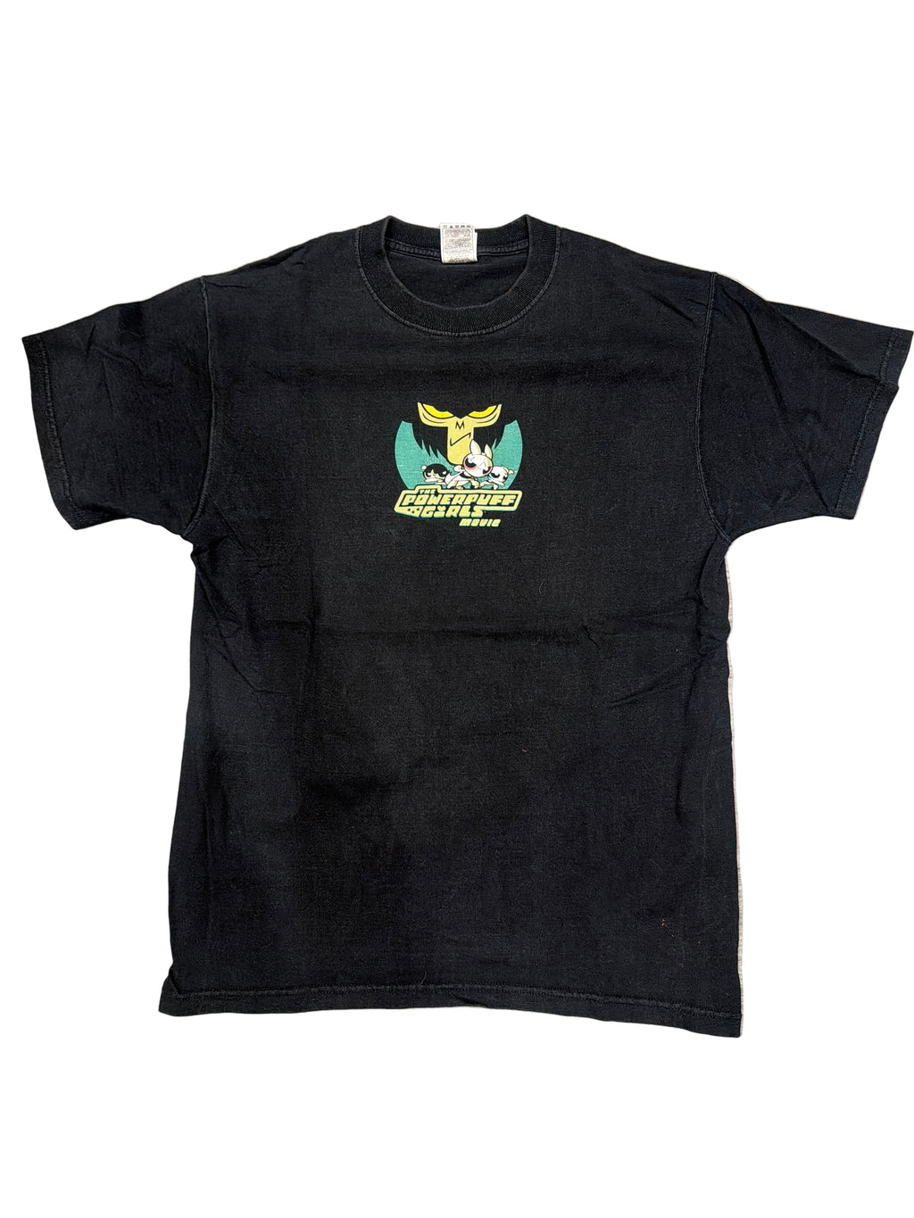 00s Powerpuff Girls Movie Promo Cartoon Network Large Black T-Shirt Large
