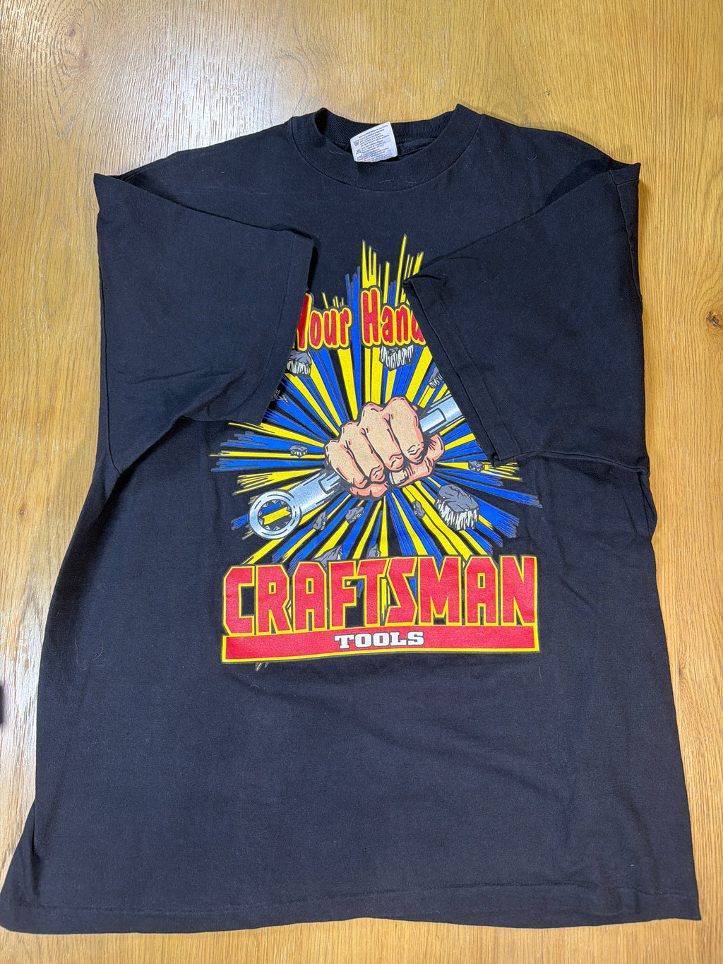 Craftsman Tools Keep Hands Off Promo Black T-Shirt L/XL