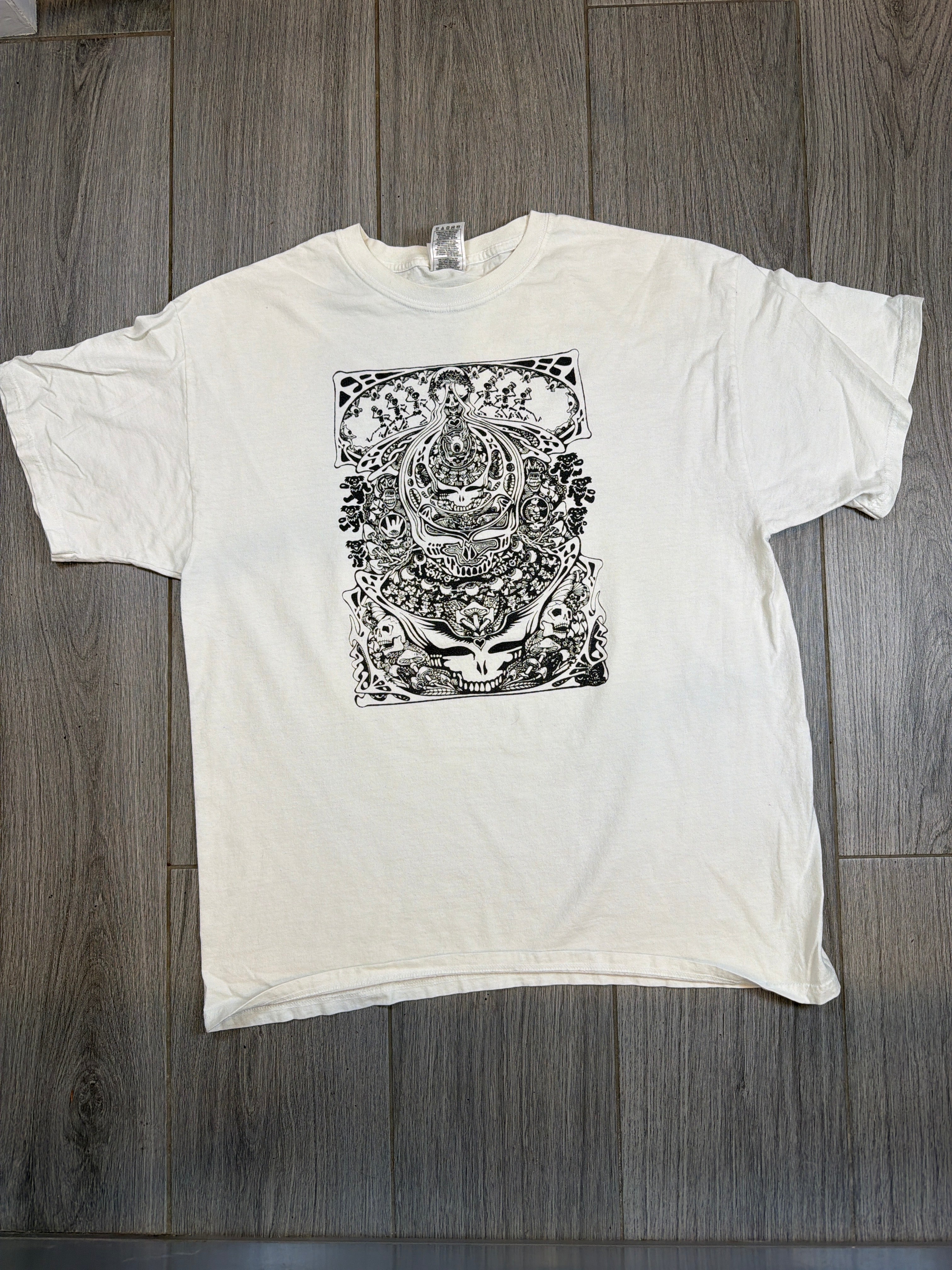 90er Grateful Dead FOTL Schwarz/Weiß Grafik Band T-Shirt XL