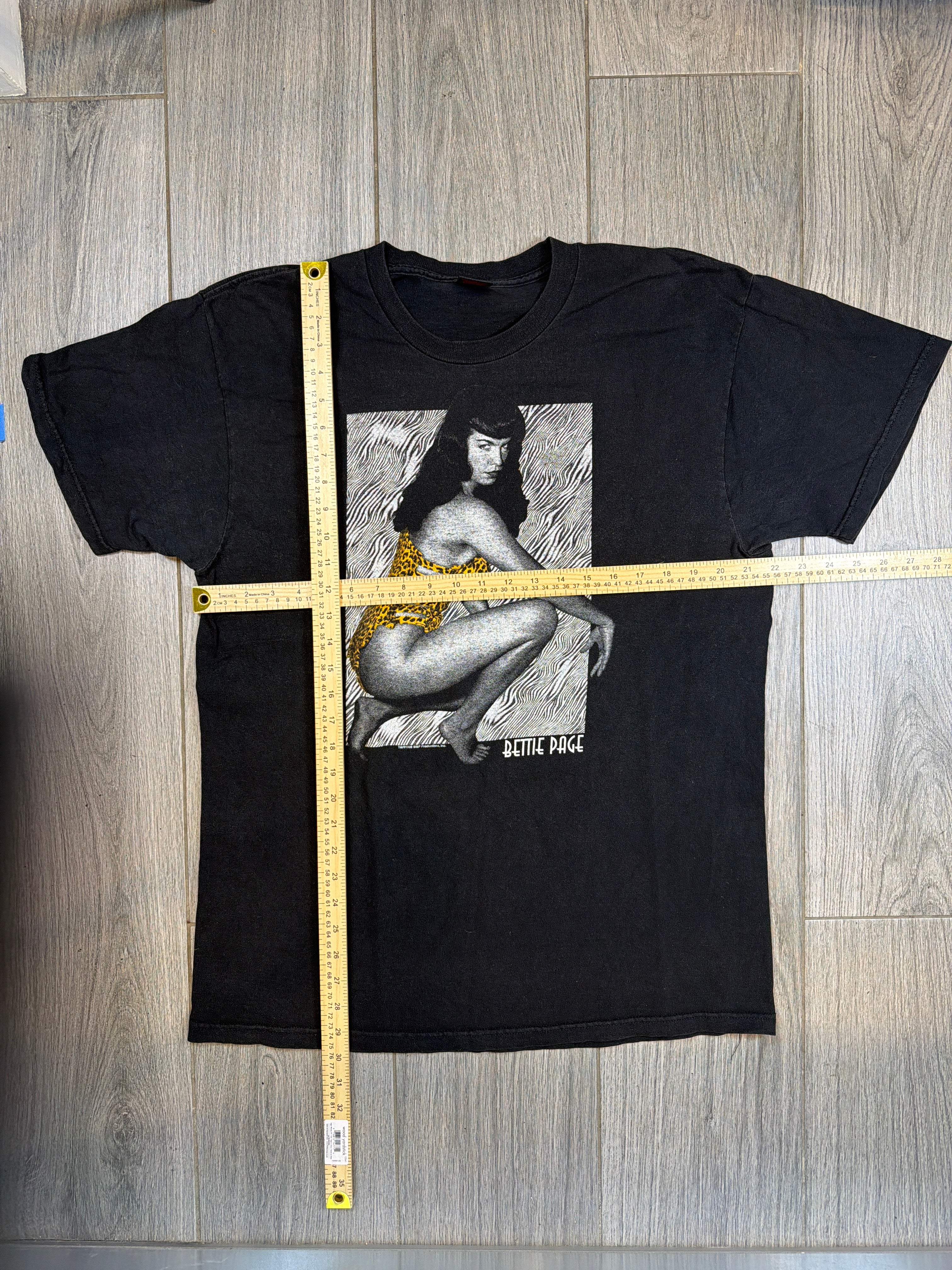 1998 Fashion Victim Bettie Page Pinup Black T-Shirt XL