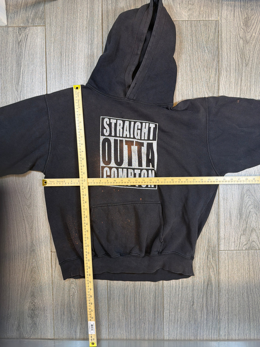 N.W.A. Straight Outta Compton Distressed Double Sided Black Hoodie L/XL