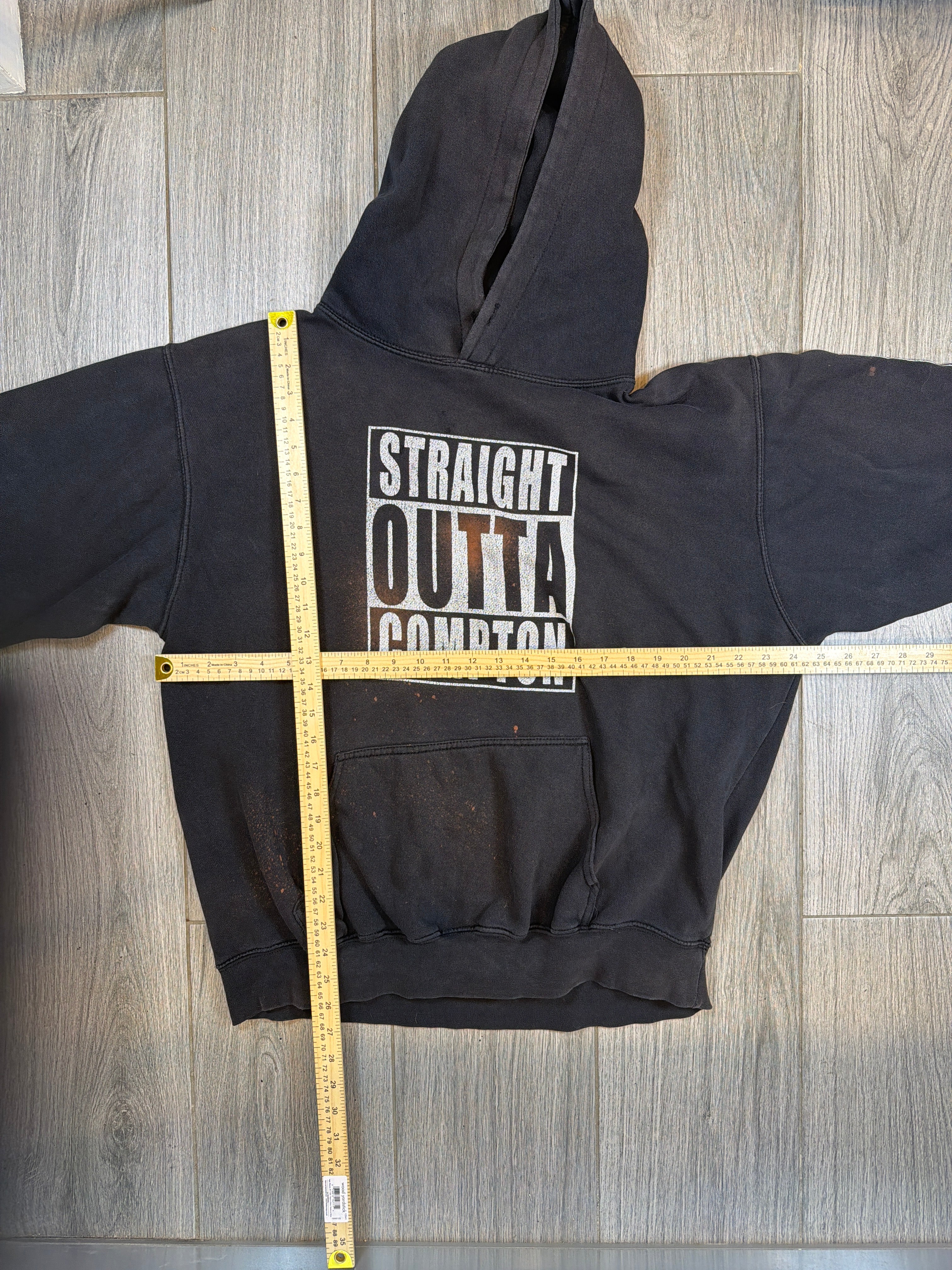 N.W.A. Straight Outta Compton Distressed Double Sided Black Hoodie L/XL