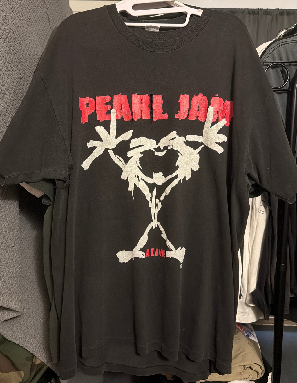 1993 Pearl Jam Alive Stick Double Sided Vintage Hanes Backstage T-Shirt XL