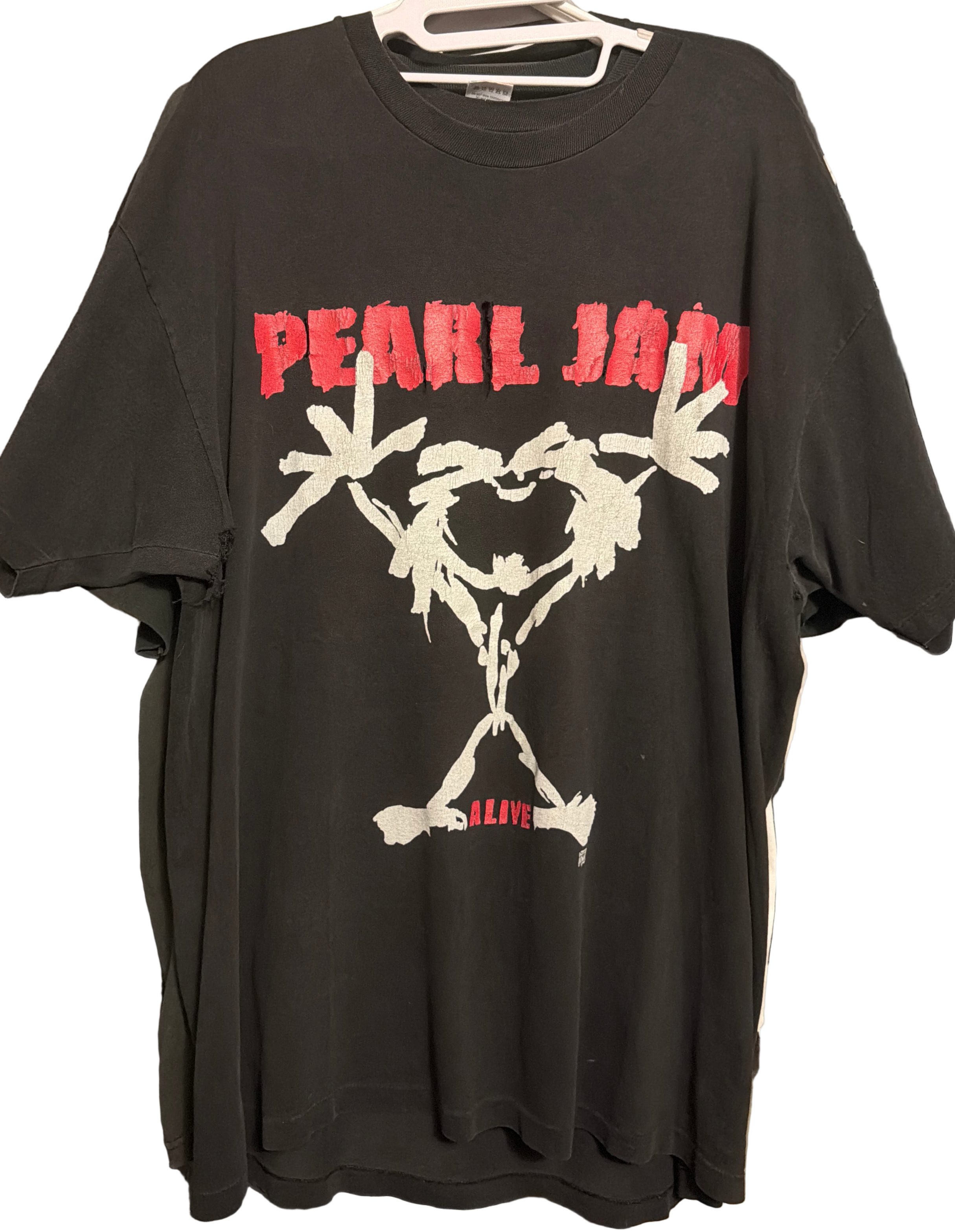 1993 Pearl Jam Alive Stick Double Sided Vintage Hanes Backstage T-Shirt XL