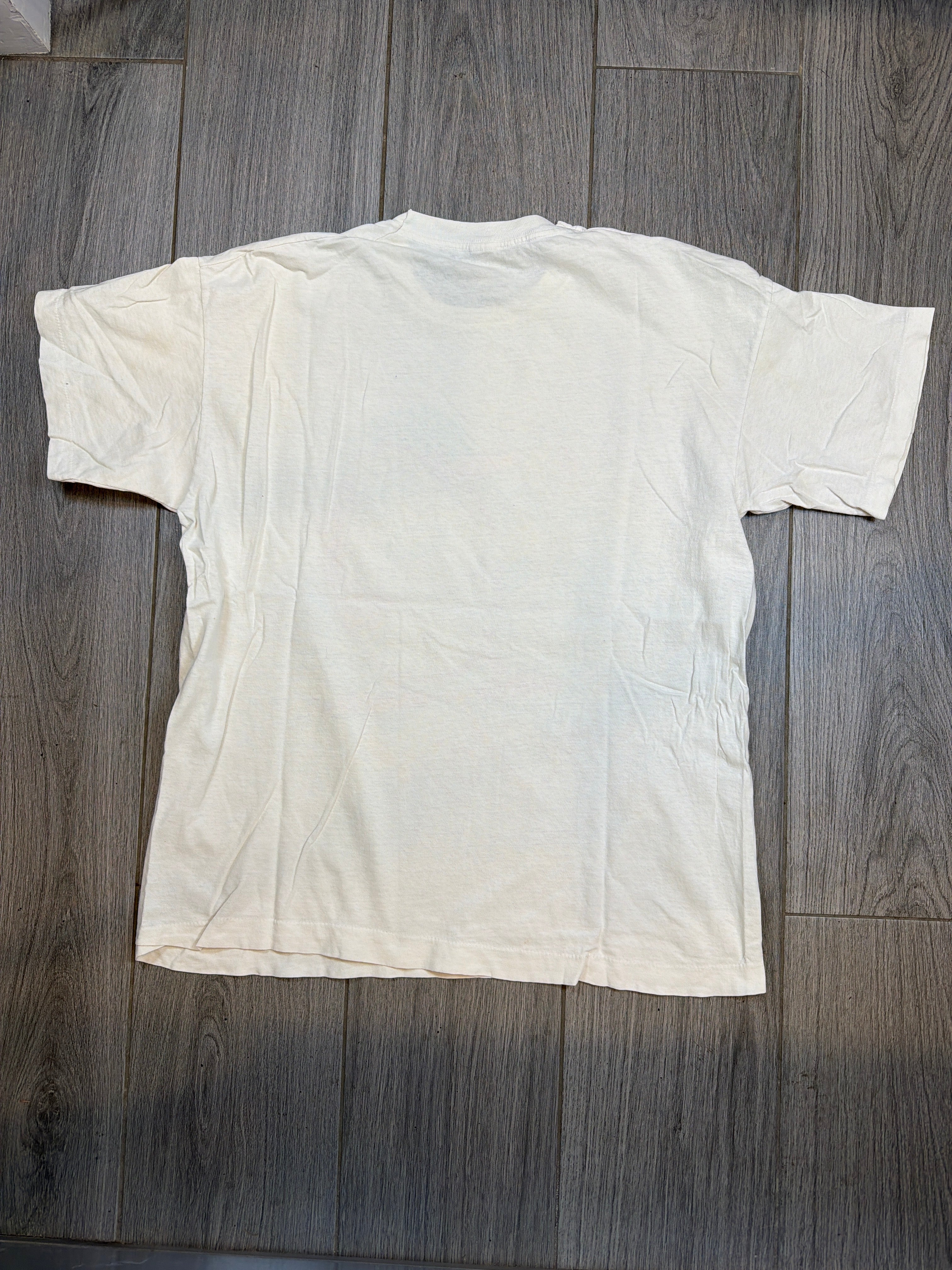 1991 Ren and Stimpy Oh Joy Nickelodeon White T-Shirt Large