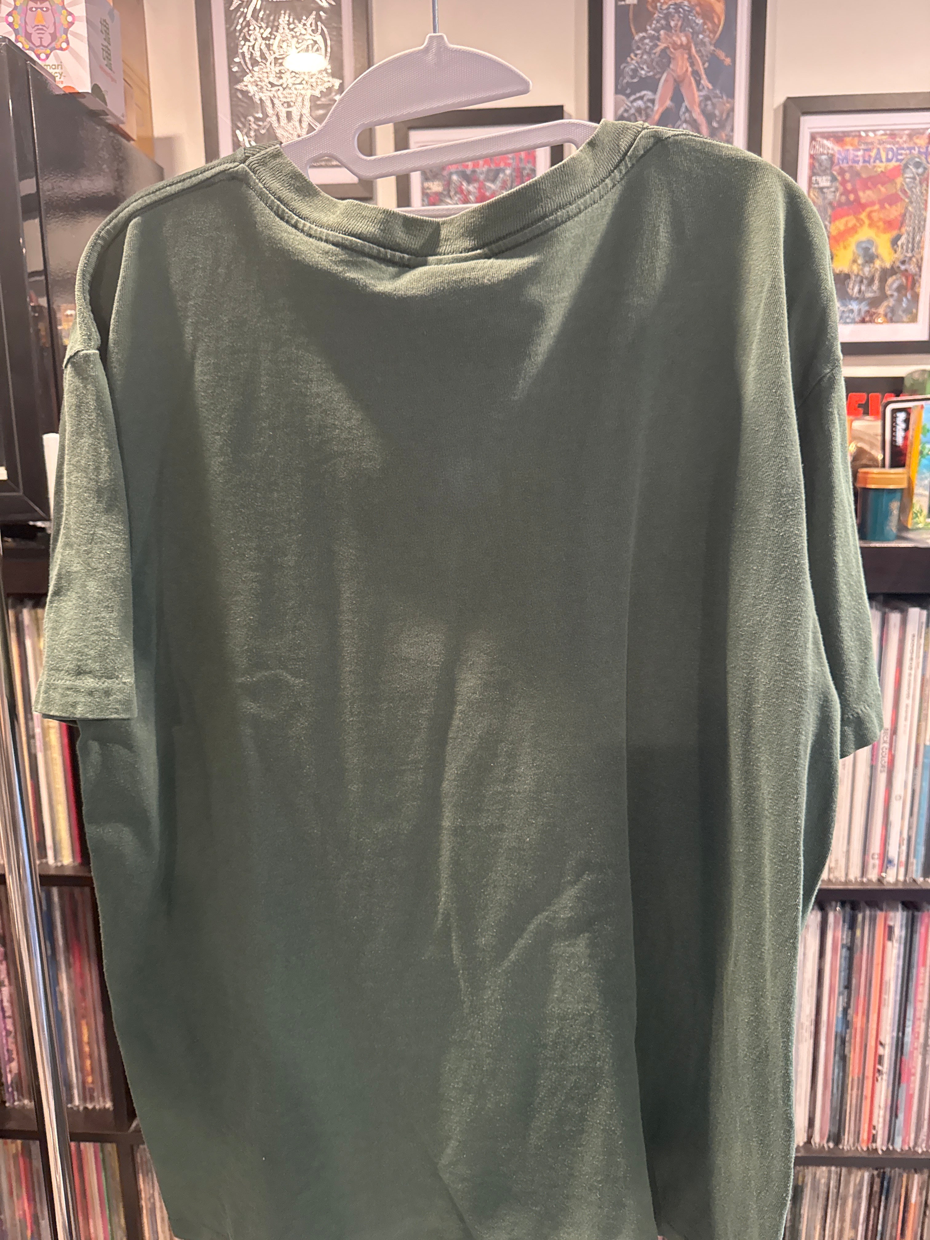 1997 Prodigy Ant Logo RARE Album Promo T Shirt L Wild Oats Green Single Stitch