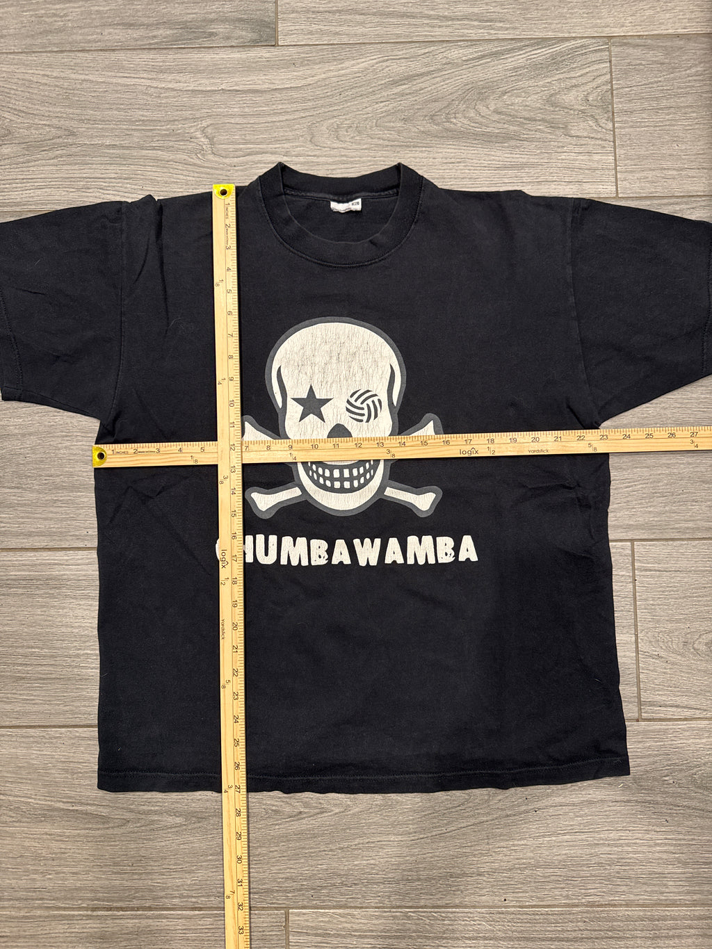 90s Chumbawamba Australia Tubthumper Band Black Skull T-Shirt XL