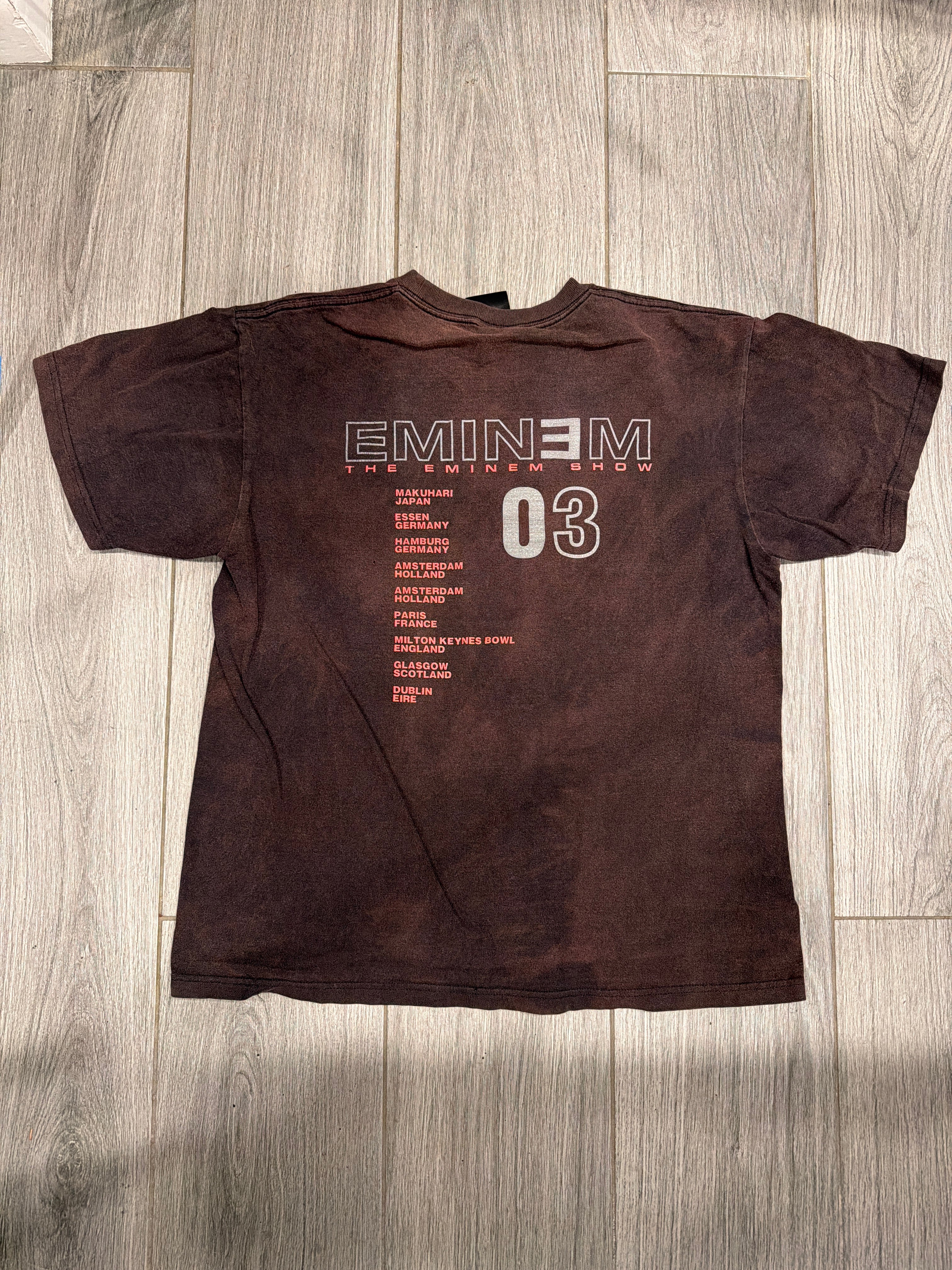 Eminem Show Faded Euro Tour Schwarz/Rot T-Shirt Large