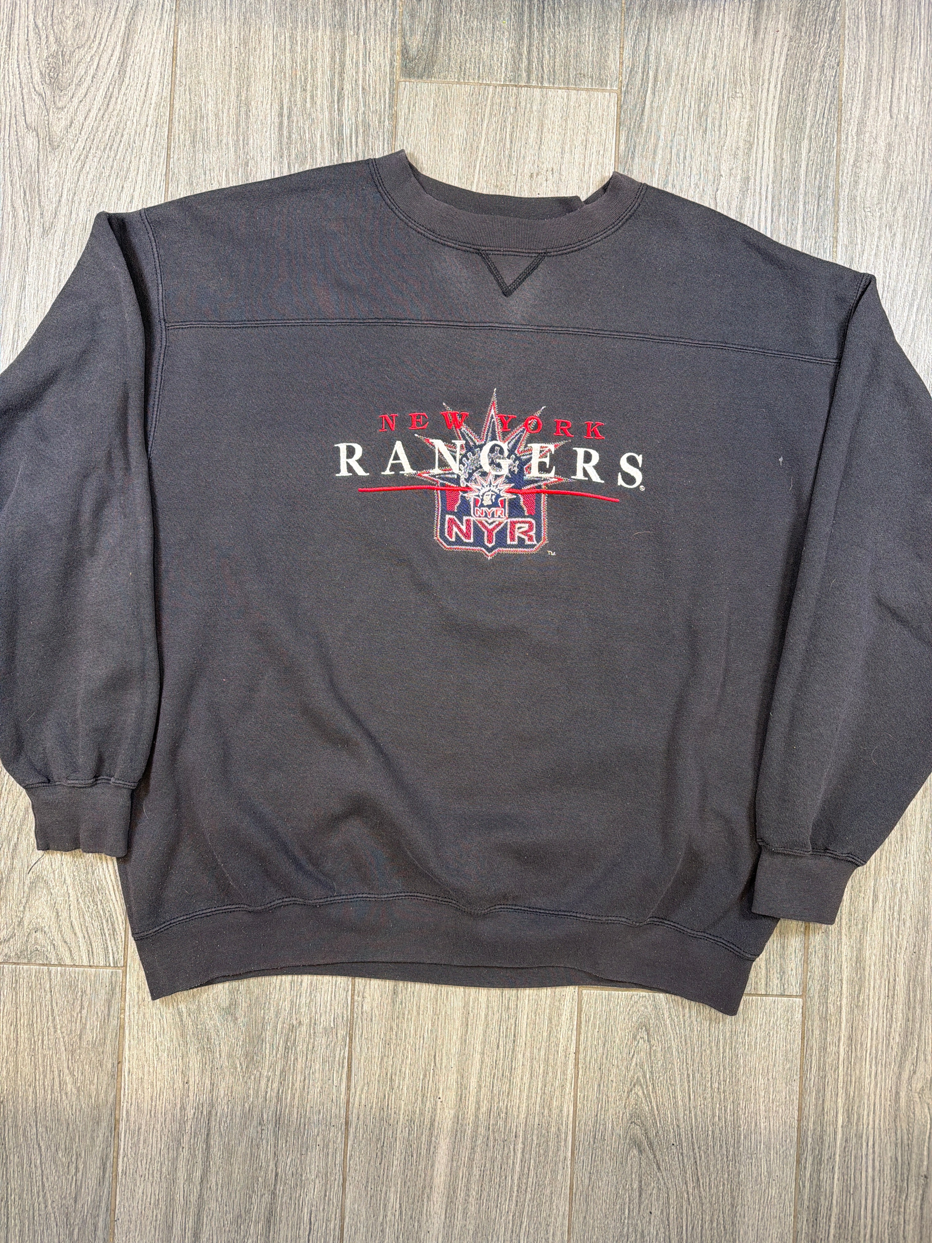 New York Rangers NHL 90s Black Crewneck Sweater XL