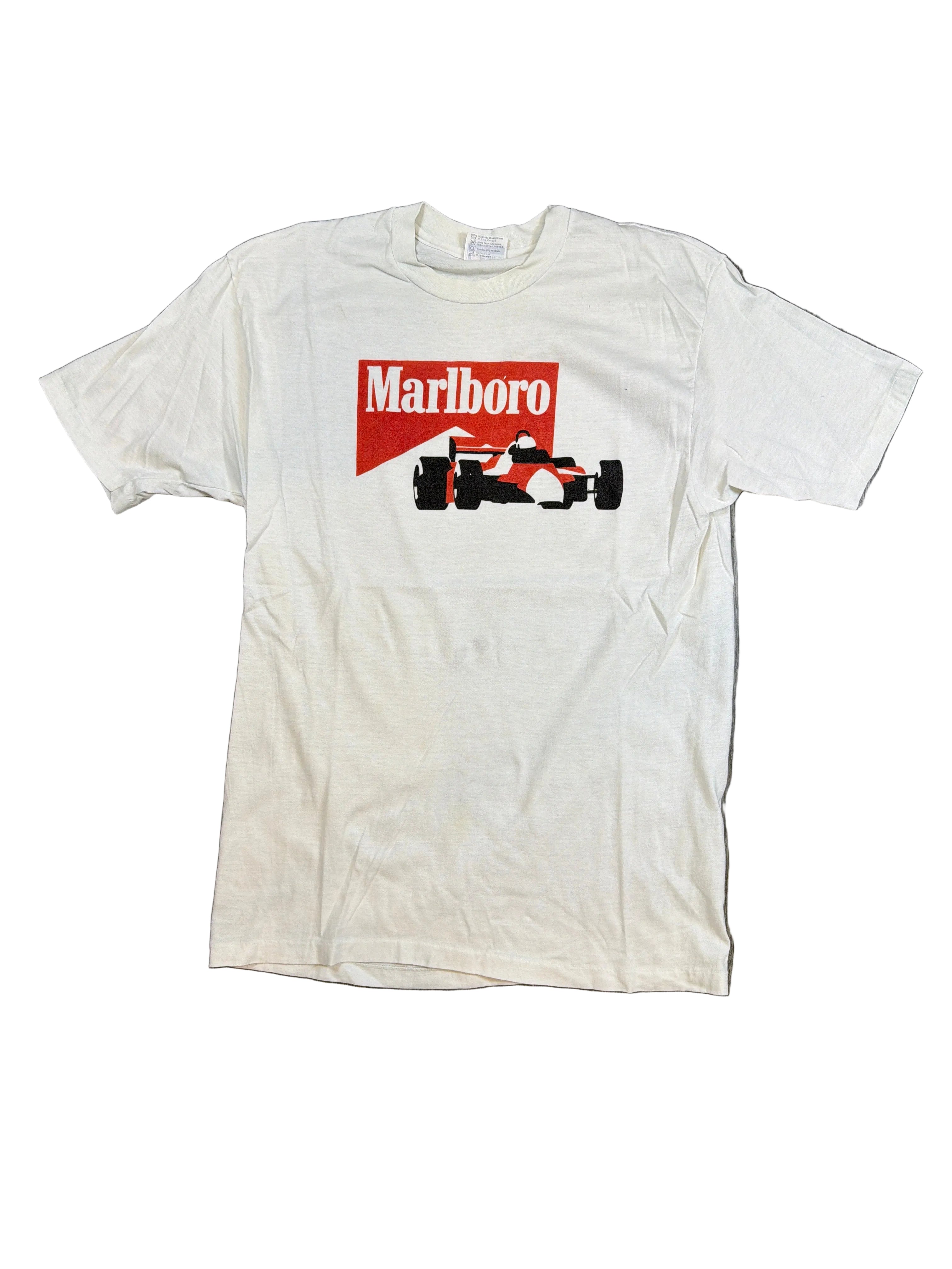 80s Marlboro F1 Formula One Racing Promo White T-Shirt XL