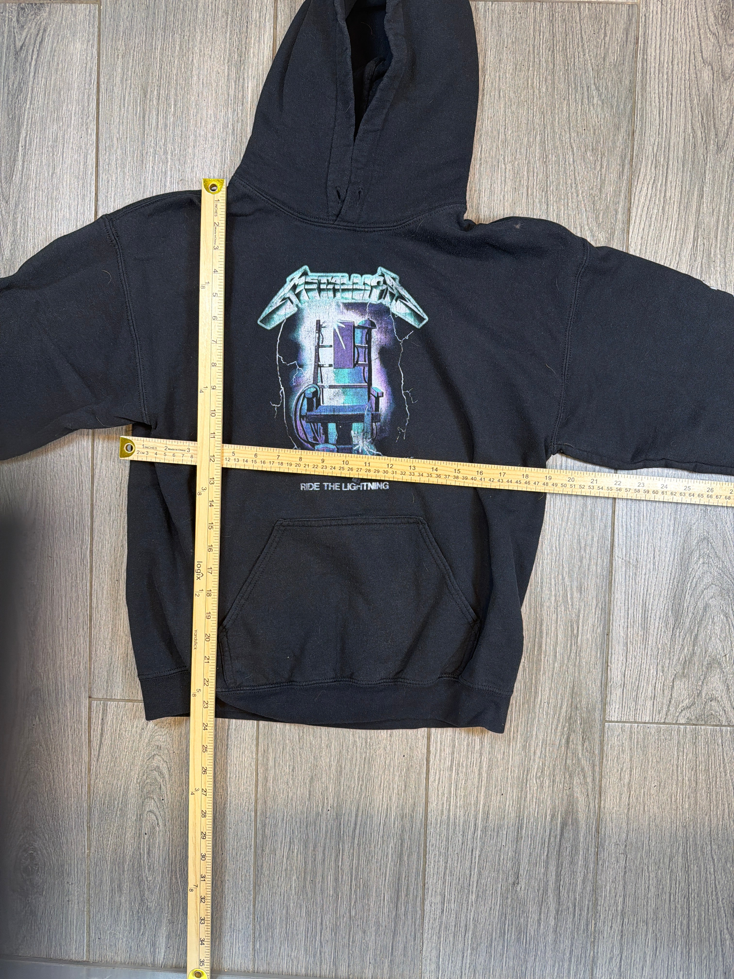 Metallica Ride the Lightning Gildan Schwarzer Kapuzenpullover Medium