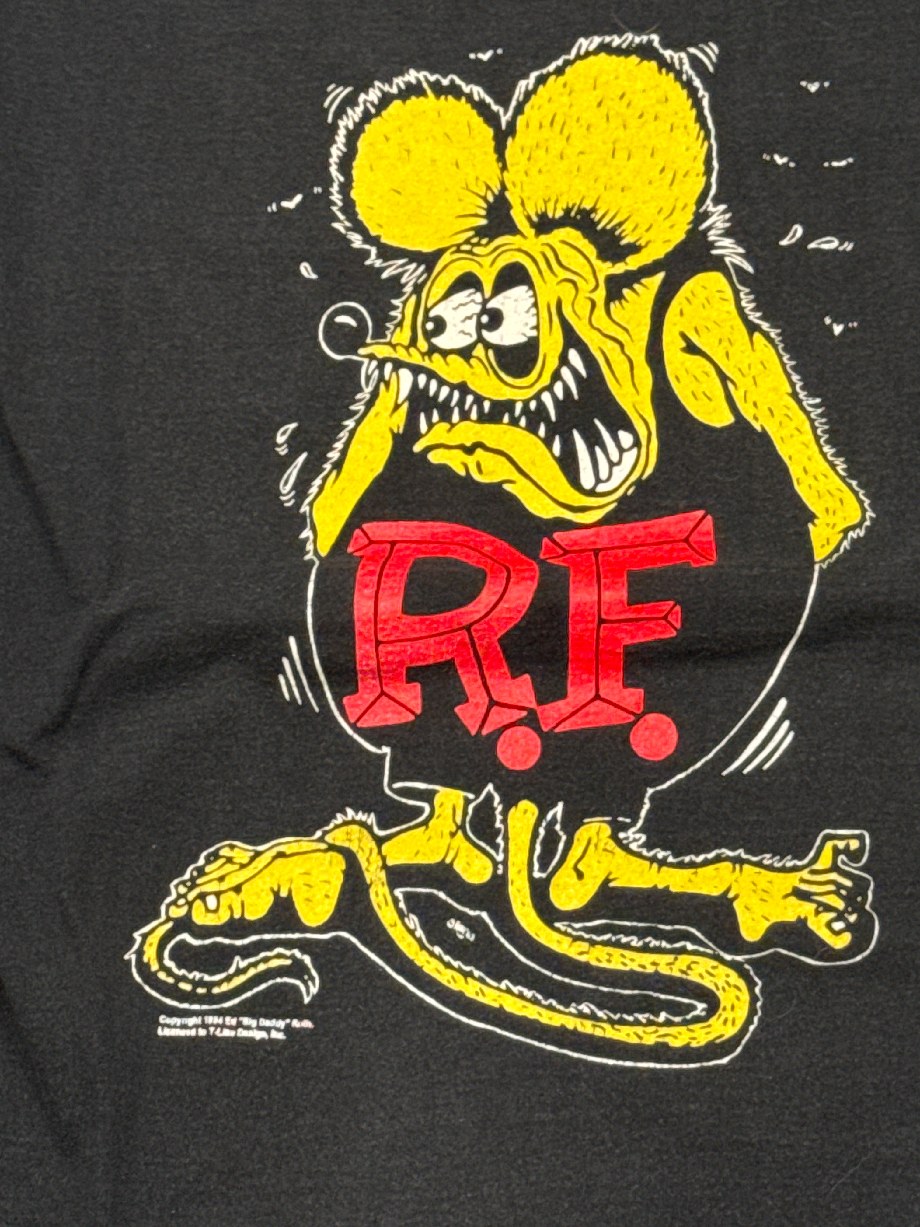 1994 Rat Fink Ed Roth Black Double Sided FOTL T-Shirt Large