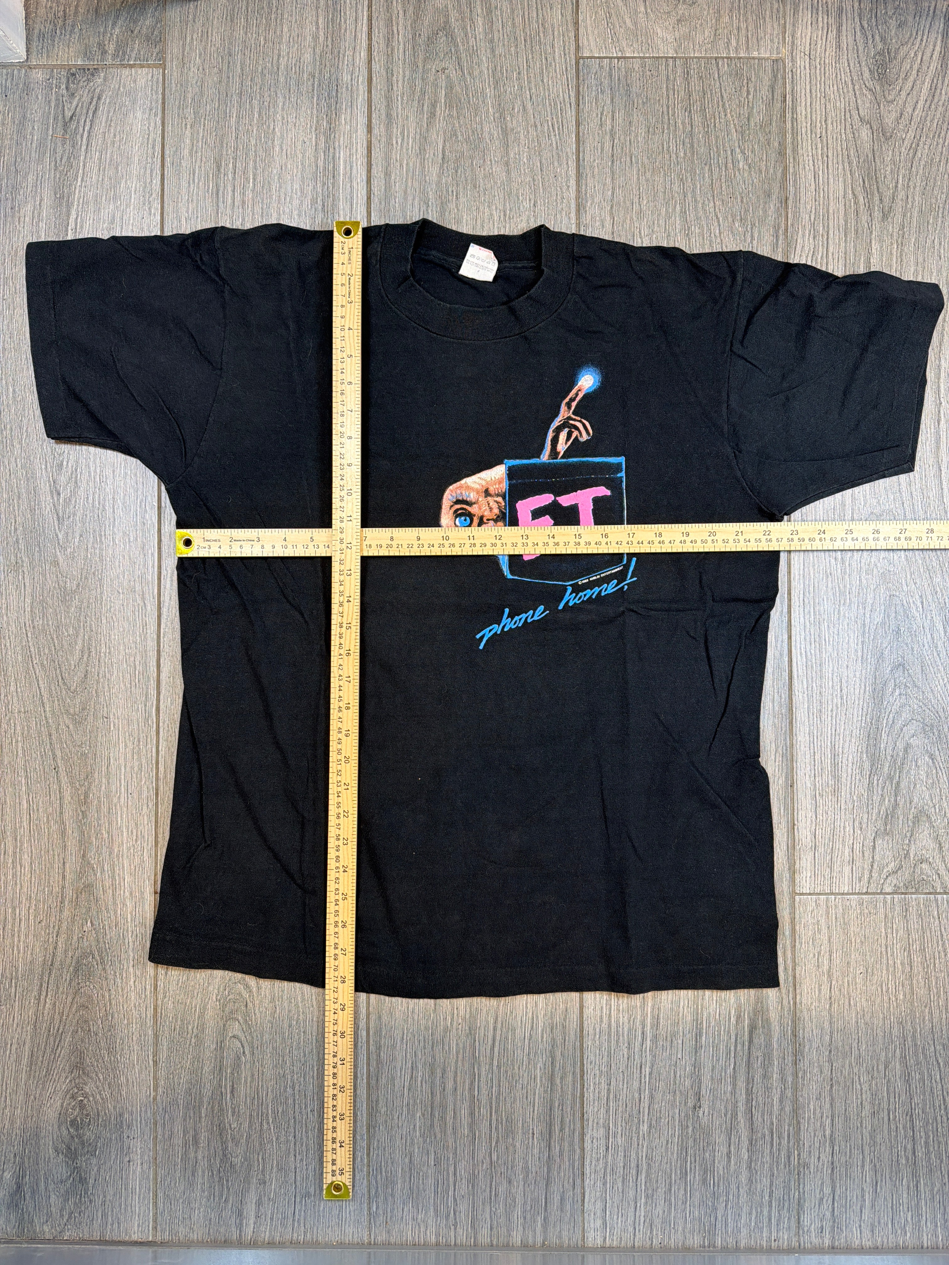 1988 Spielberg E.T. Telefon nach Hause Schwarzes T-Shirt XL