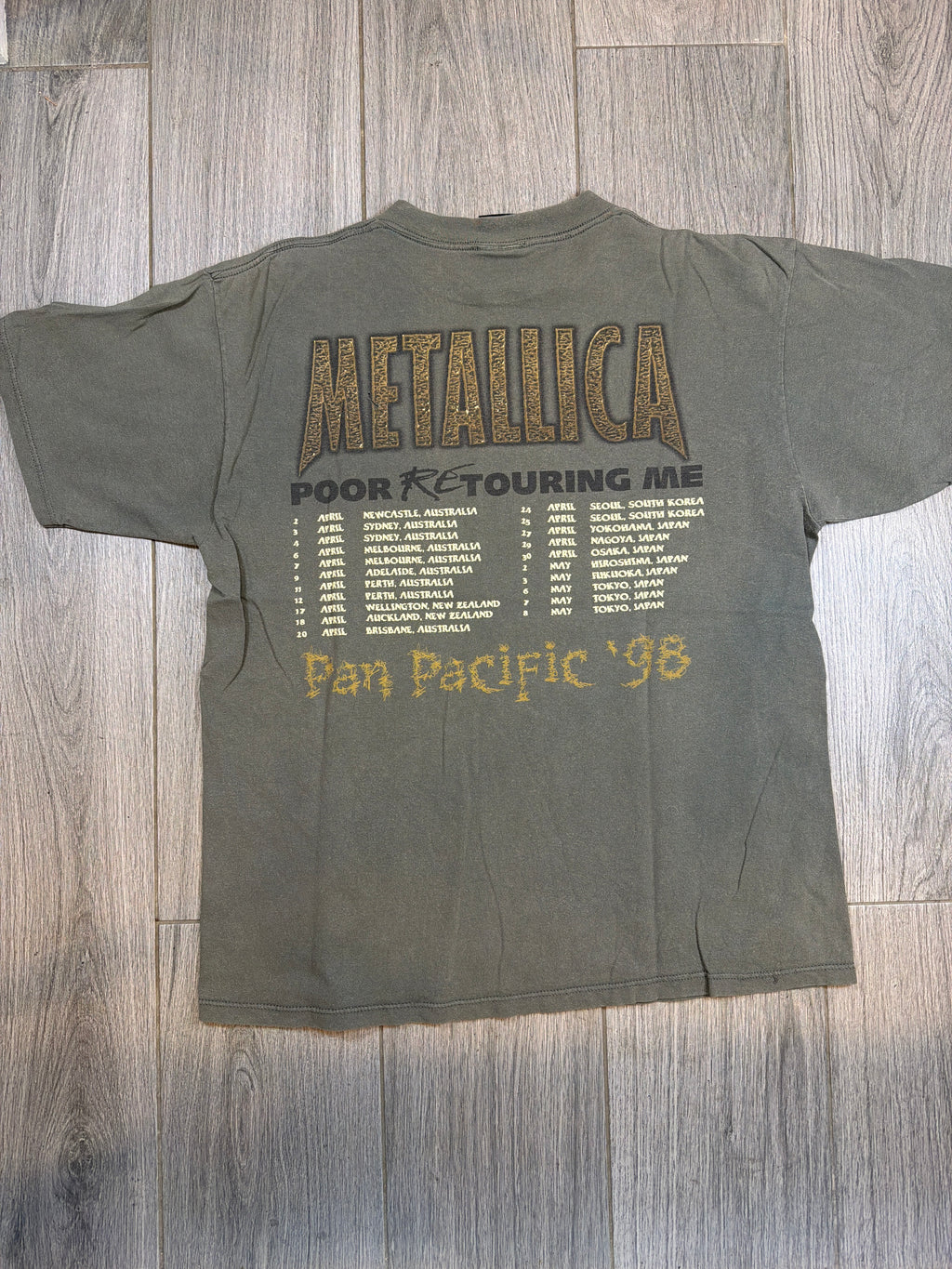 90s Metallica Reload Poor Touring Me Giant Distressed Green T-Shirt XL