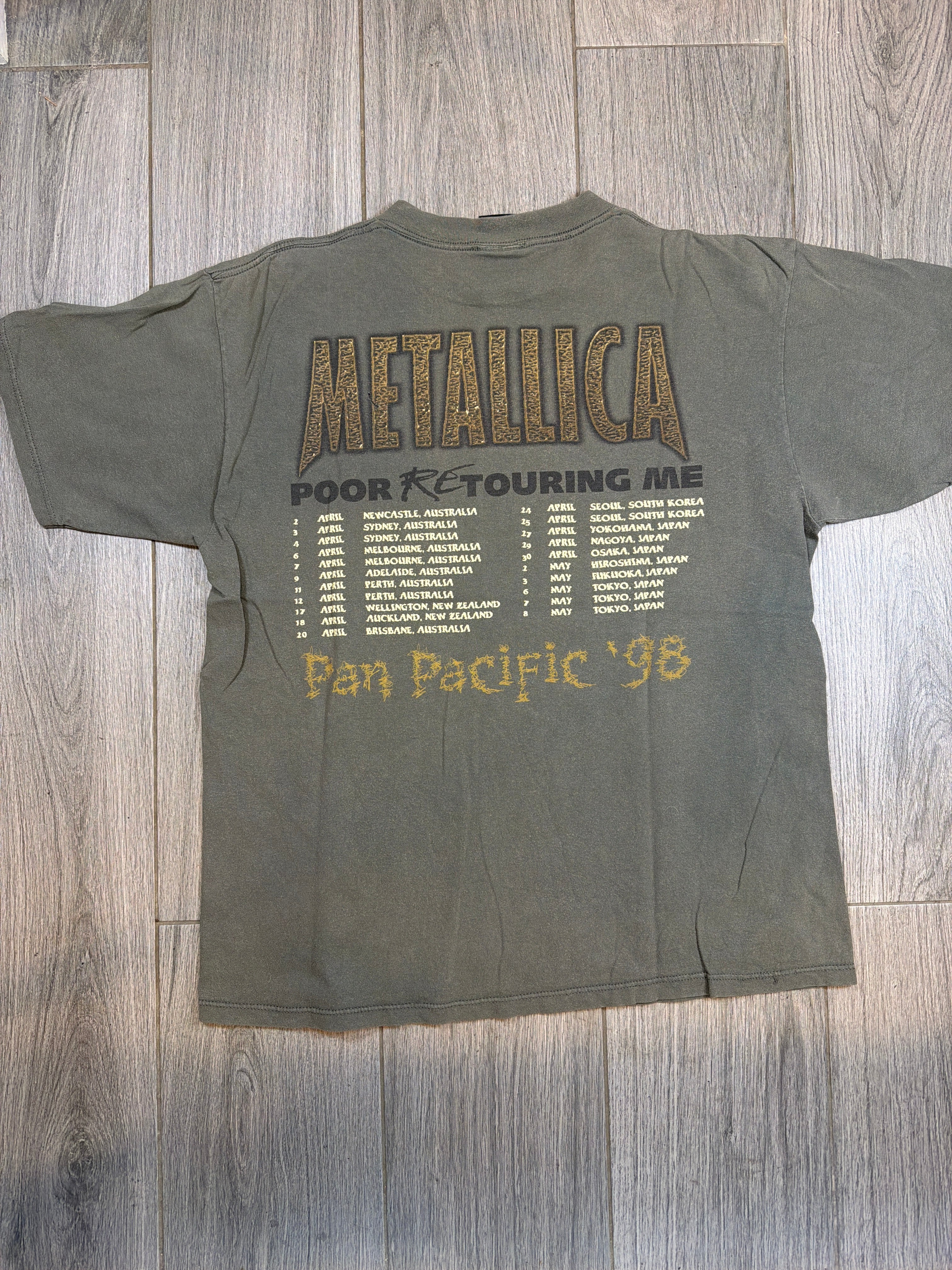 90er Metallica Reload Poor Touring Me Riesen Distressed Grün T-Shirt XL