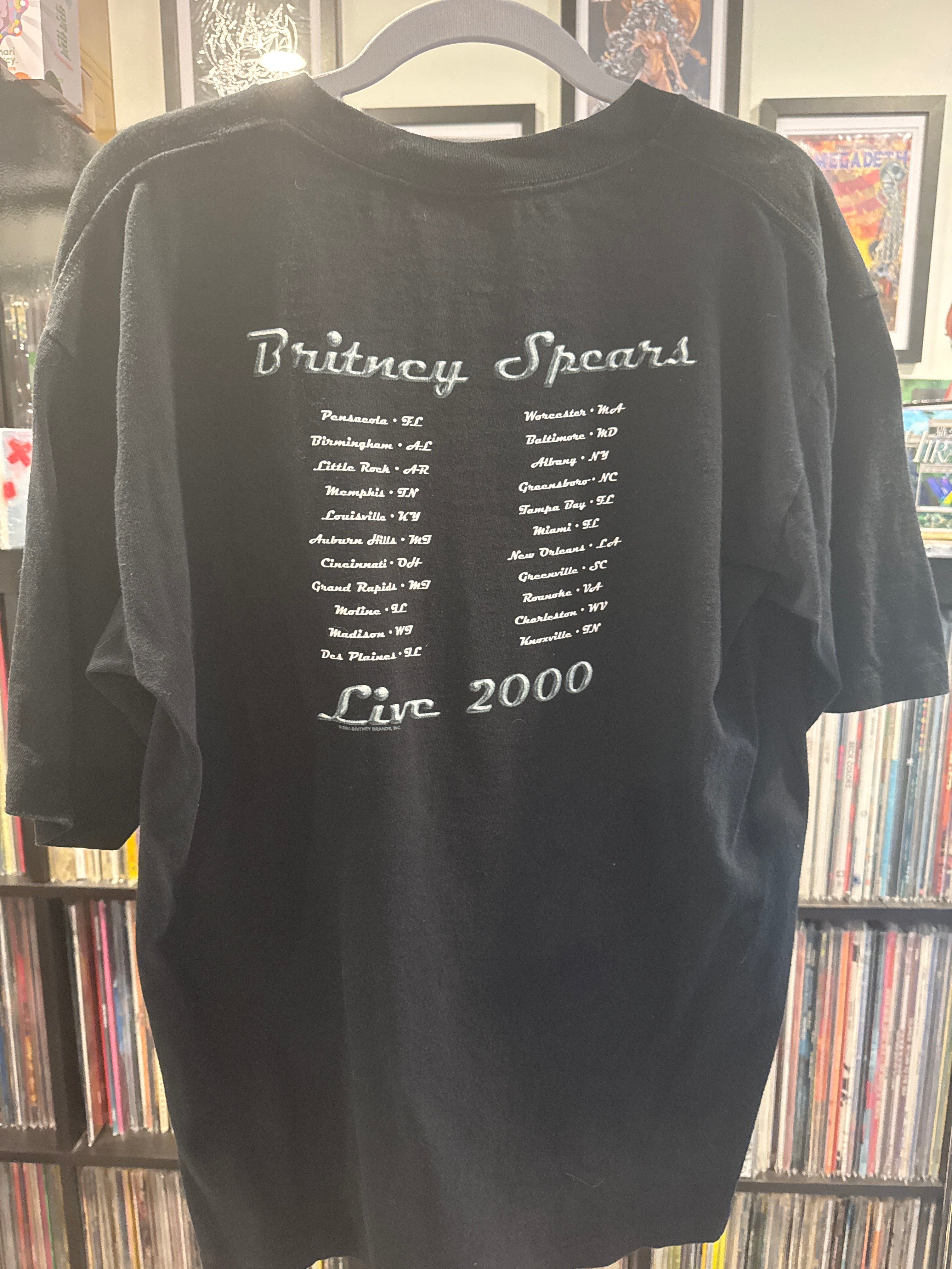 2000 Britney Spears Live Tour T Shirt Black Allsport Events L