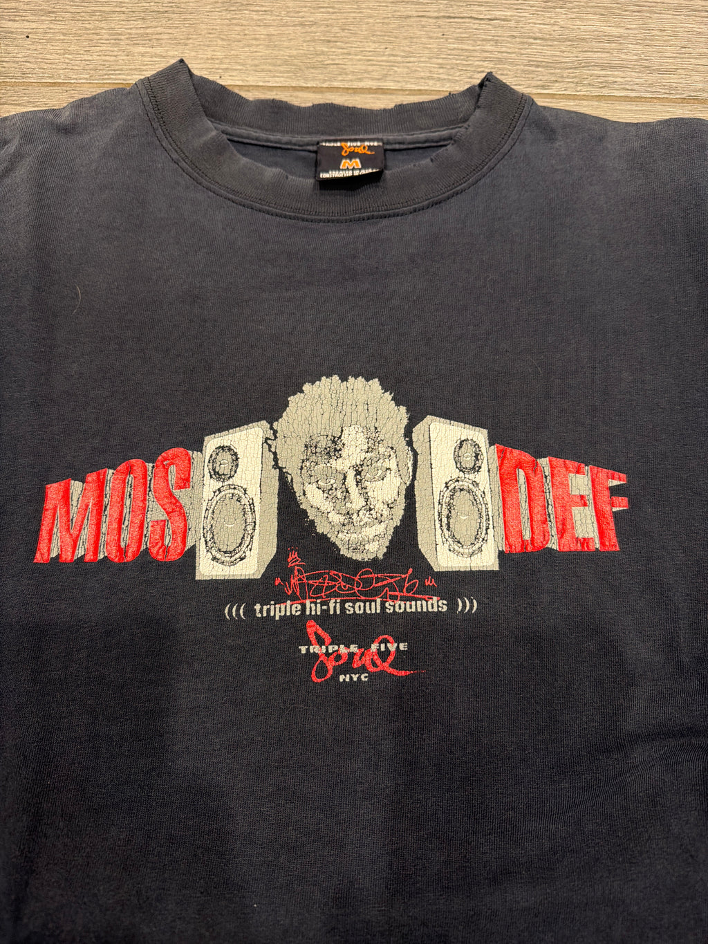 90s Mos Def Triple Five Soul 5 Rawkus Speaker Blue T-Shirt Medium