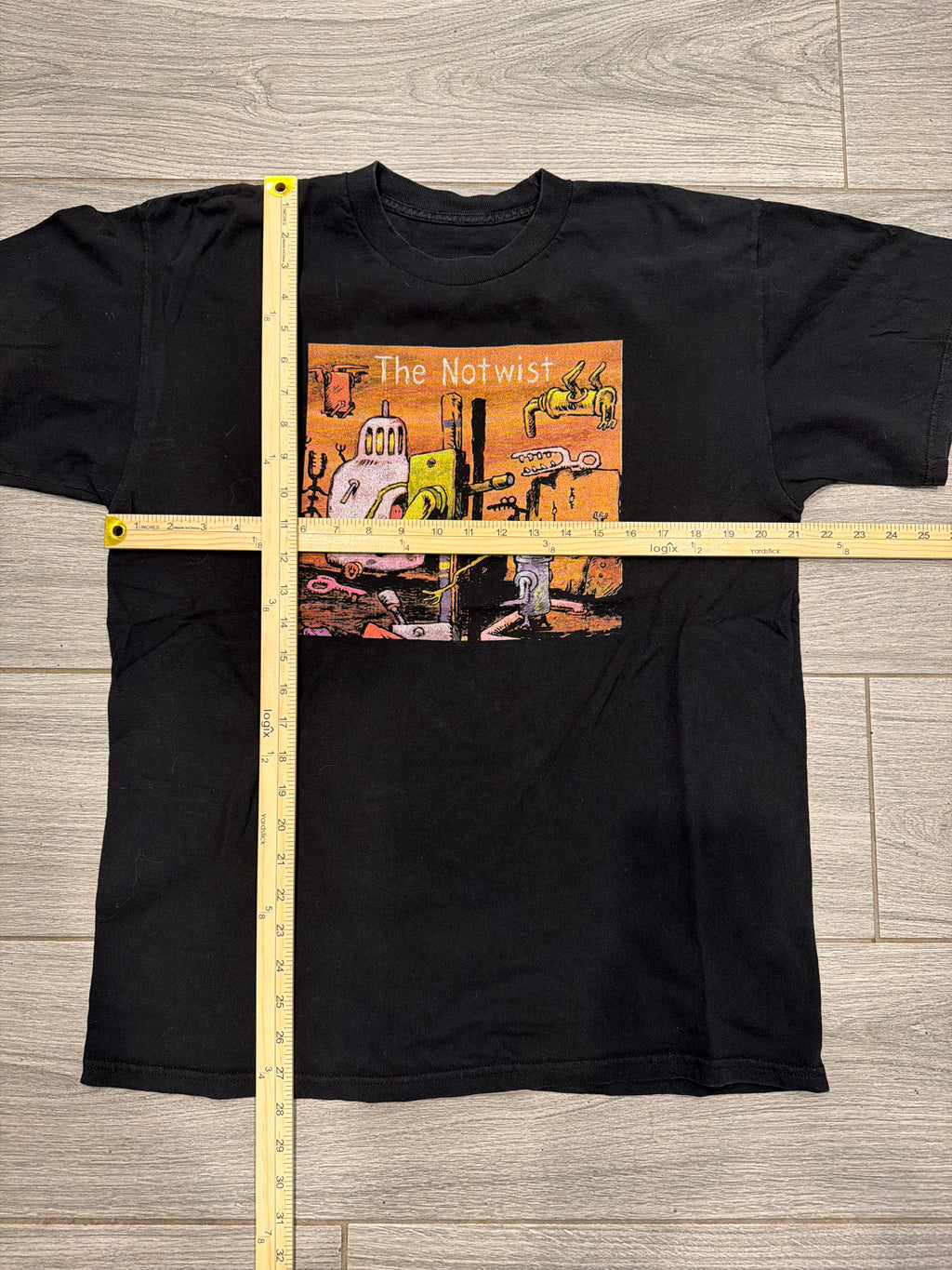 00s The Notwist Band Neon Golden Large Black T-Shirt Cut Tag