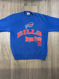 New York Bills Bryce Paup #55 NFL Football 90s Blue Crewneck Sweatshirt Large