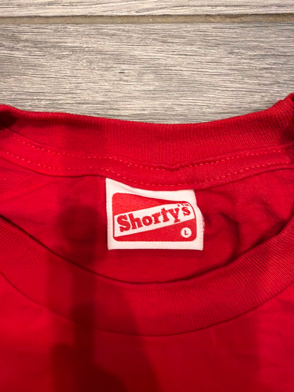 00s Shorty's Anthony Mosley Skate Bling Logo Red T-Shirt Large