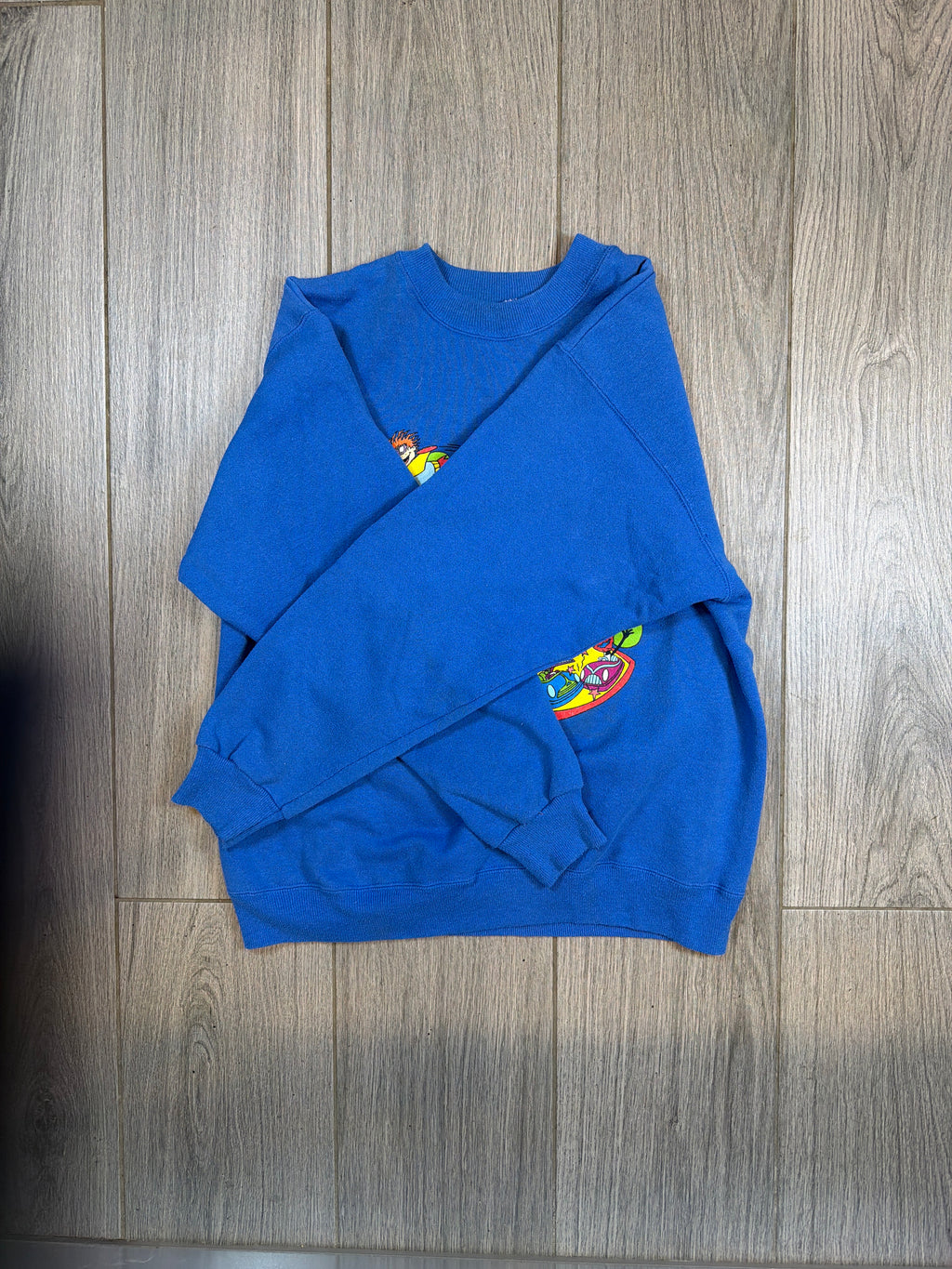 1990s Nickelodeon Great America Crewneck Sweater Blue Medium