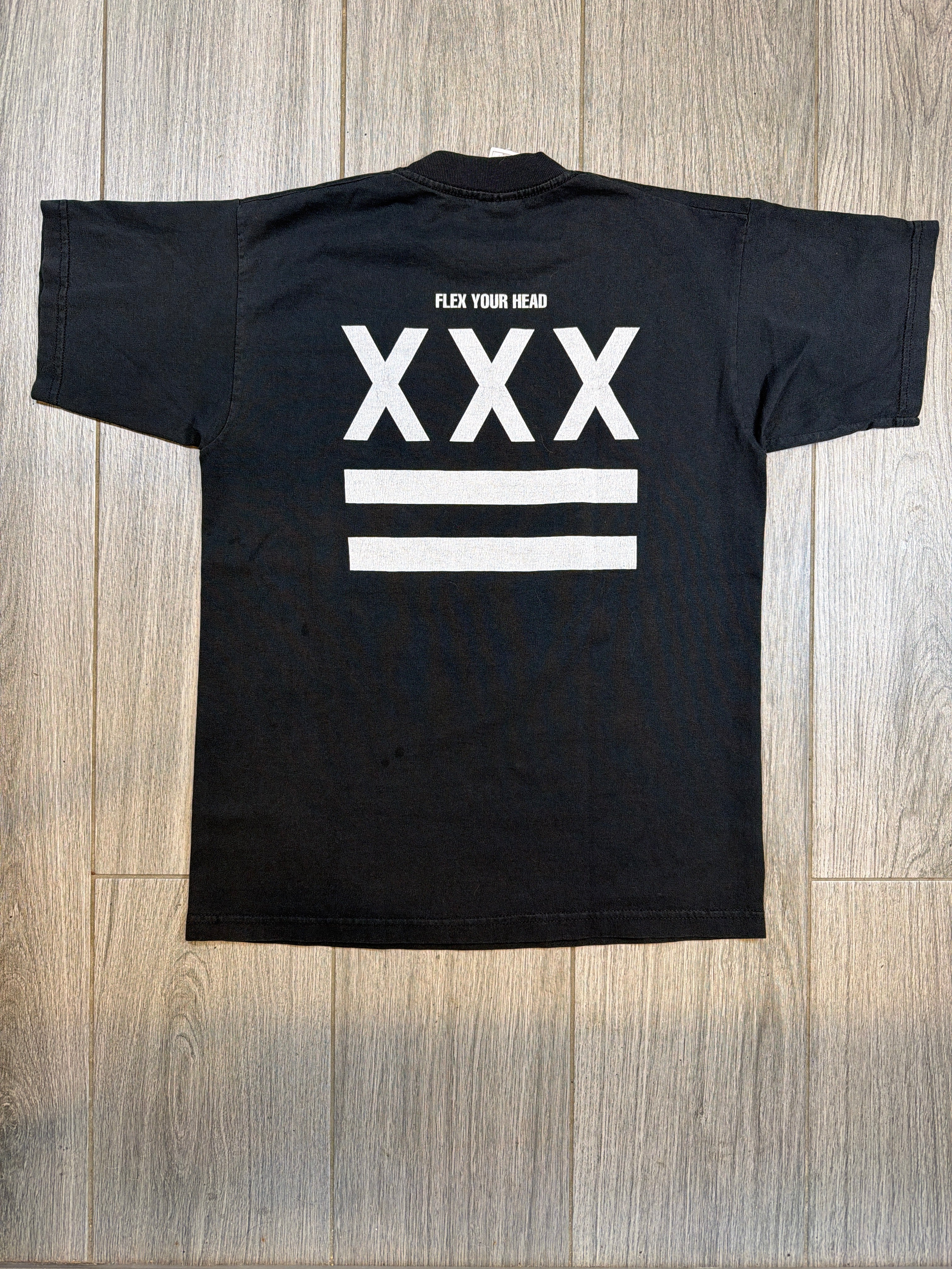 Dischord Records Flex Your Head Hard Core Straight Edge 00er Jahre Schwarzes T-Shirt Medium