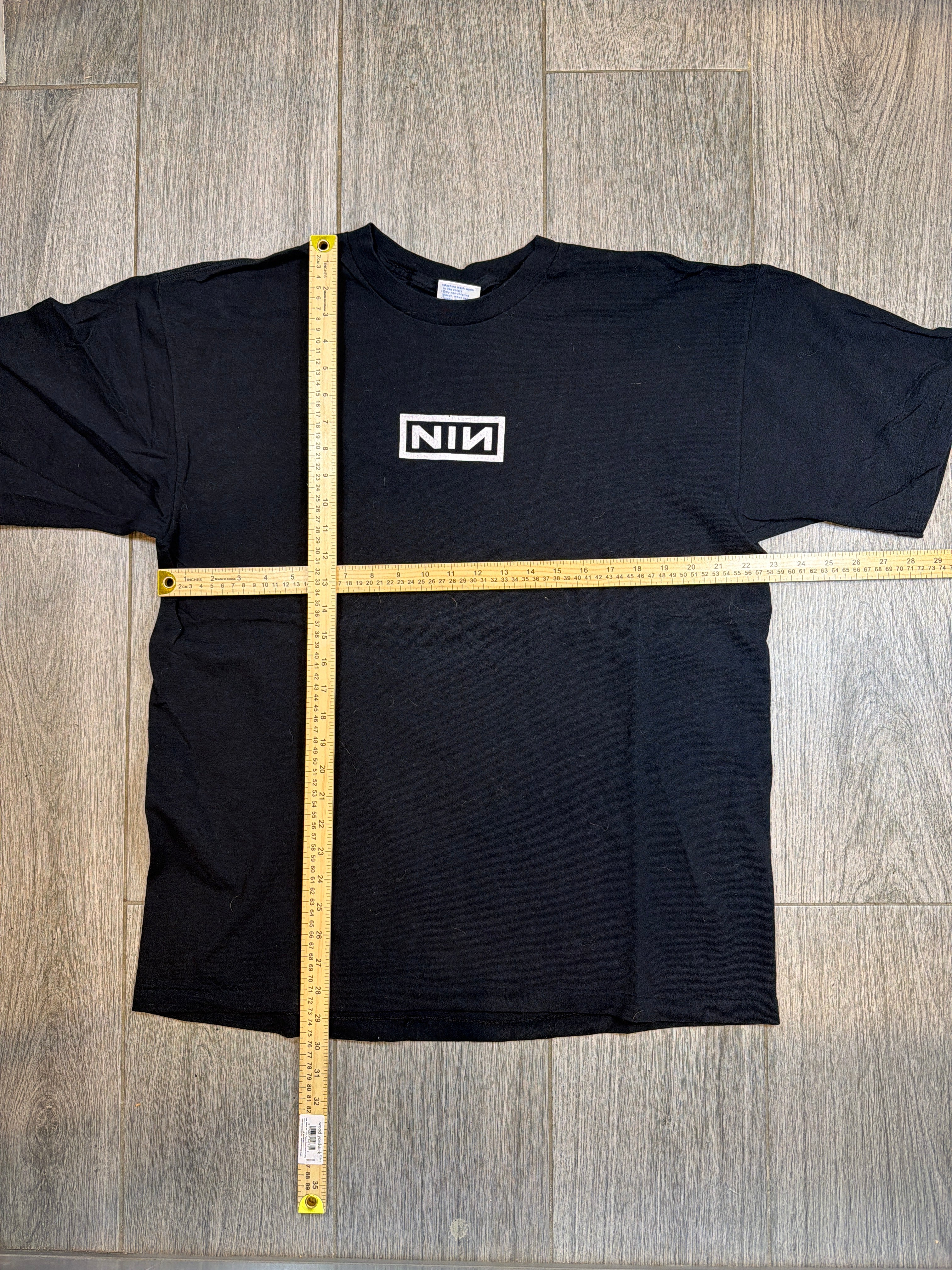 2000 NIN Nine Inch Nails Fragility Tour Box Logo All Sport Black T-Shirt XL