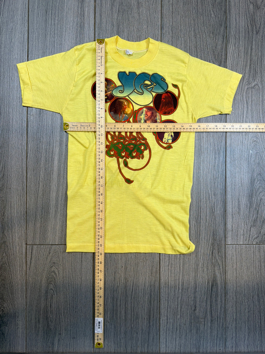 Yes Going For The One Tour 1977 Vintage Yellow Prog Yellow T-Shirt Small
