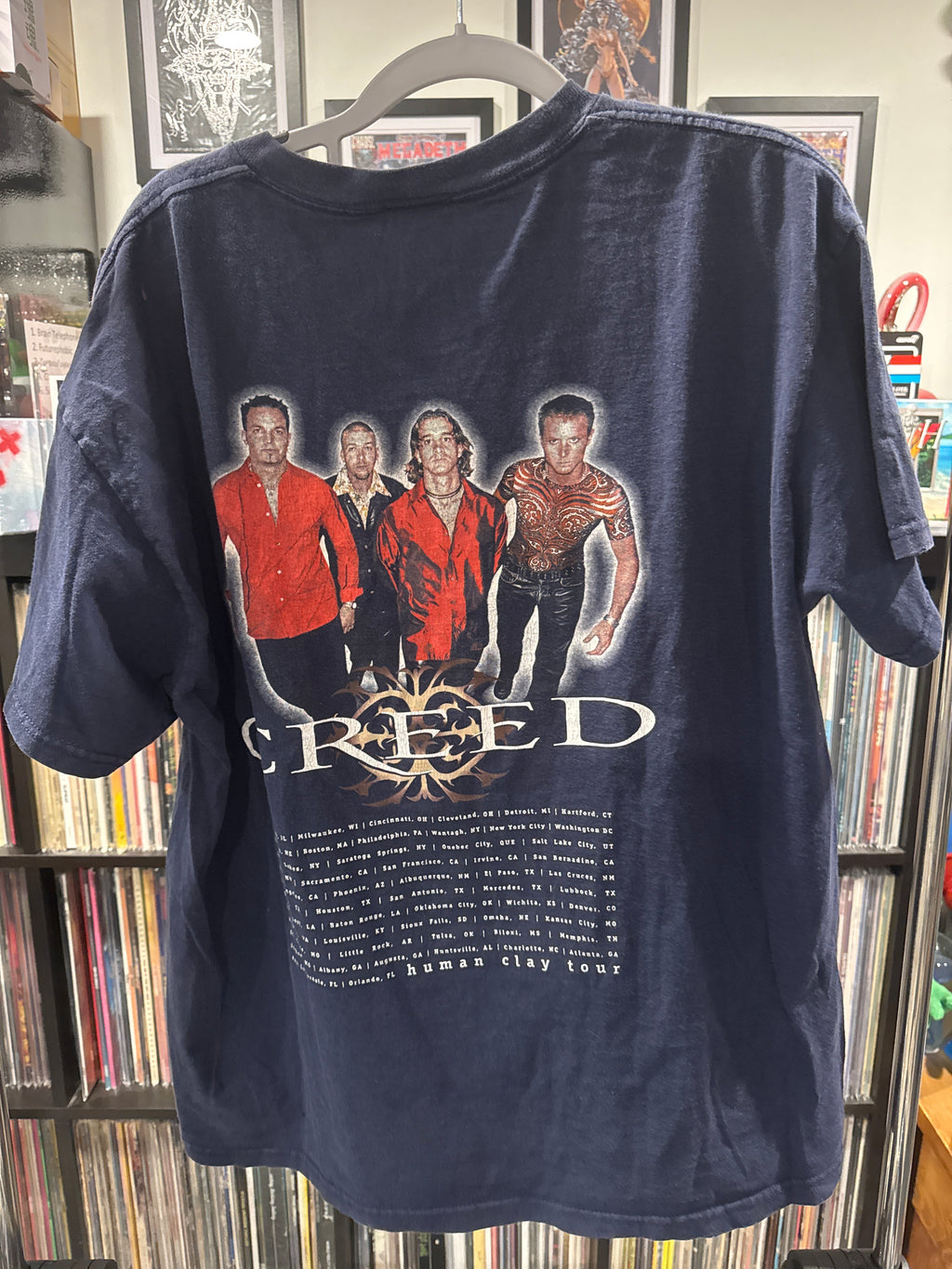1999 Creed Human Clay Tour Delta L Blue Shirt