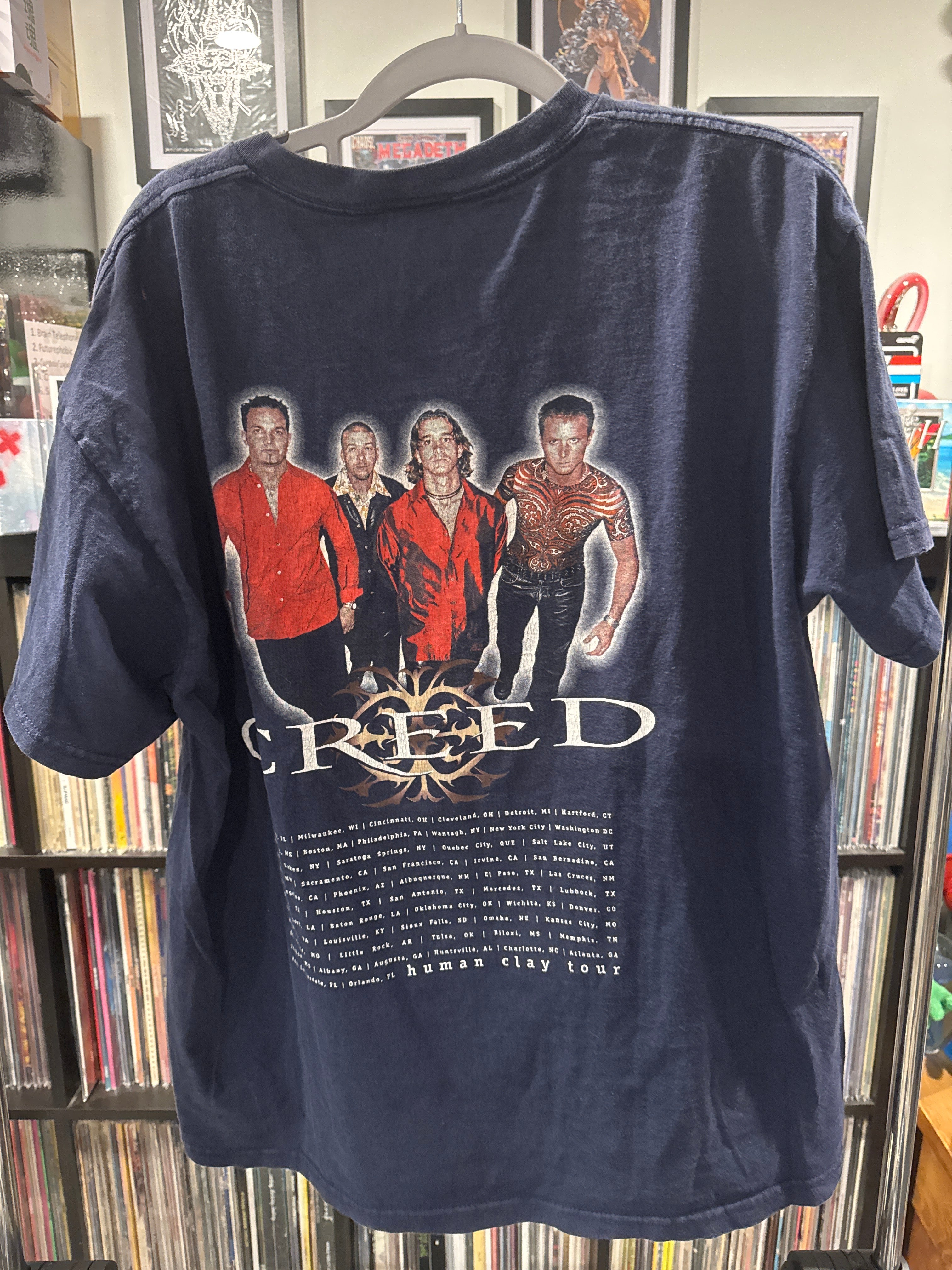 1999 Creed Human Clay Tour Delta L Blue Shirt