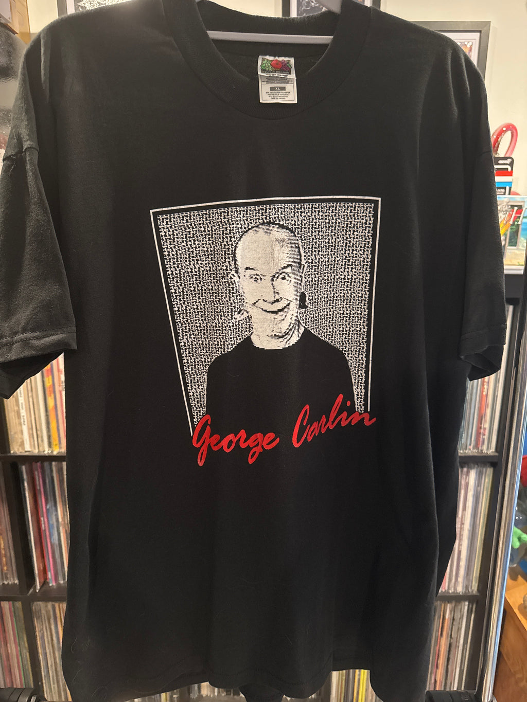 90s George Carlin Portrait Simon Says Fruit of the Loom XL Black