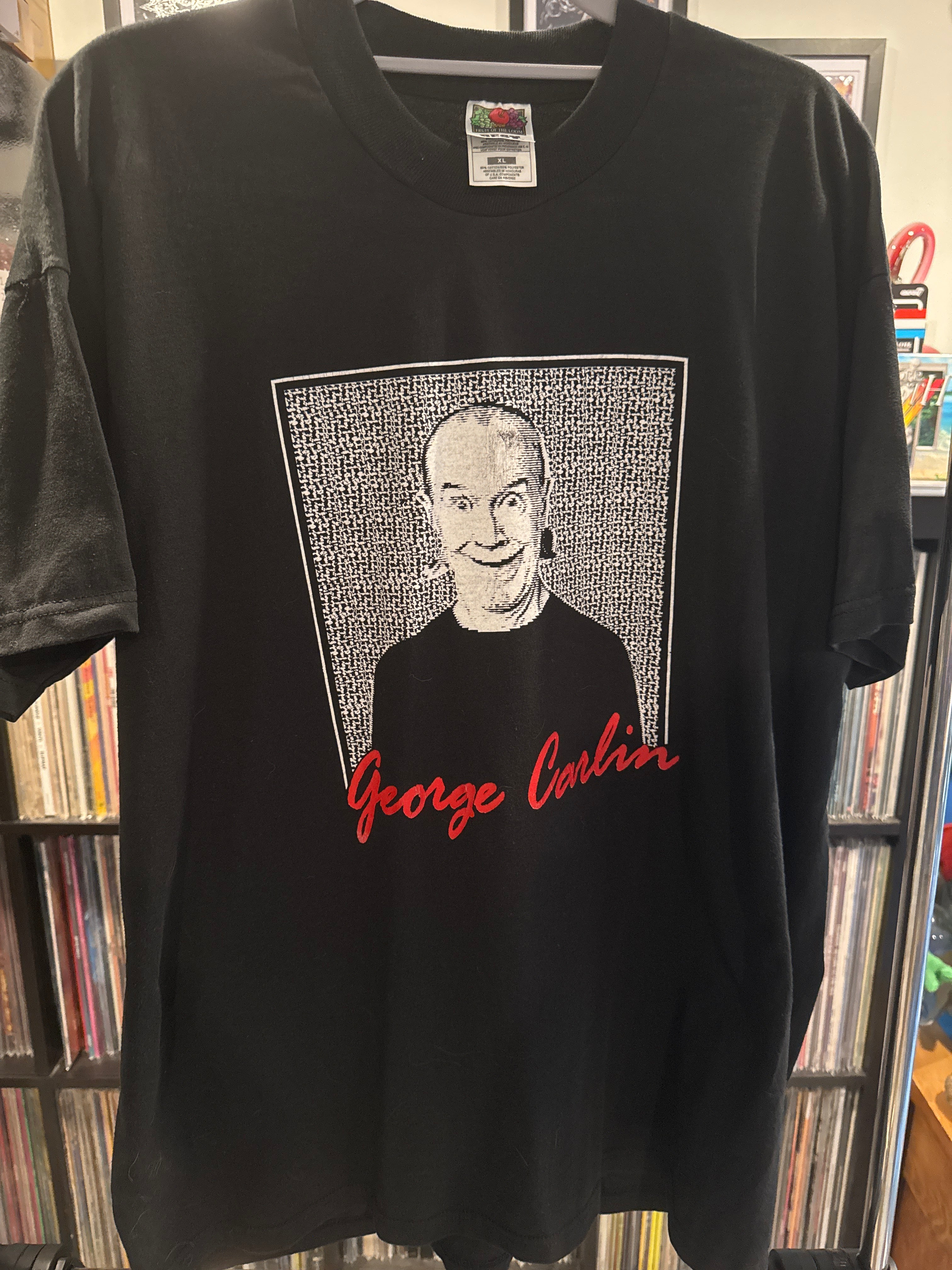 90s George Carlin Portrait Simon Says Fruit of the Loom XL Black