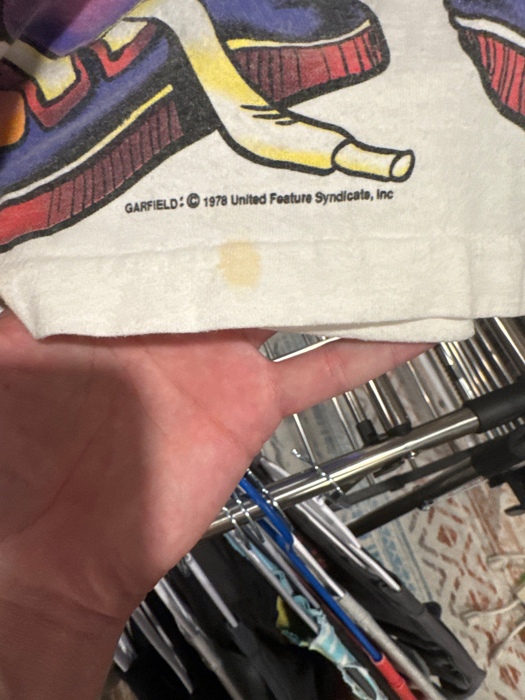 90s Garfield Dripped Out Single Stitch XL White